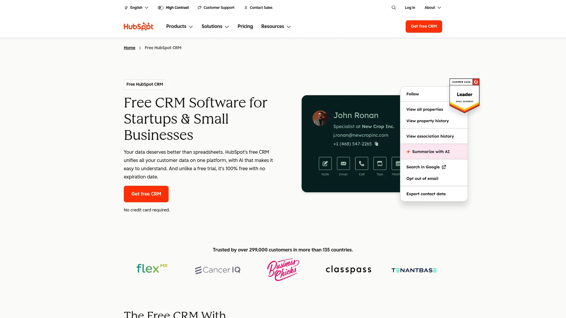 HubSpot CRM contact management and deal pipeline dashboard