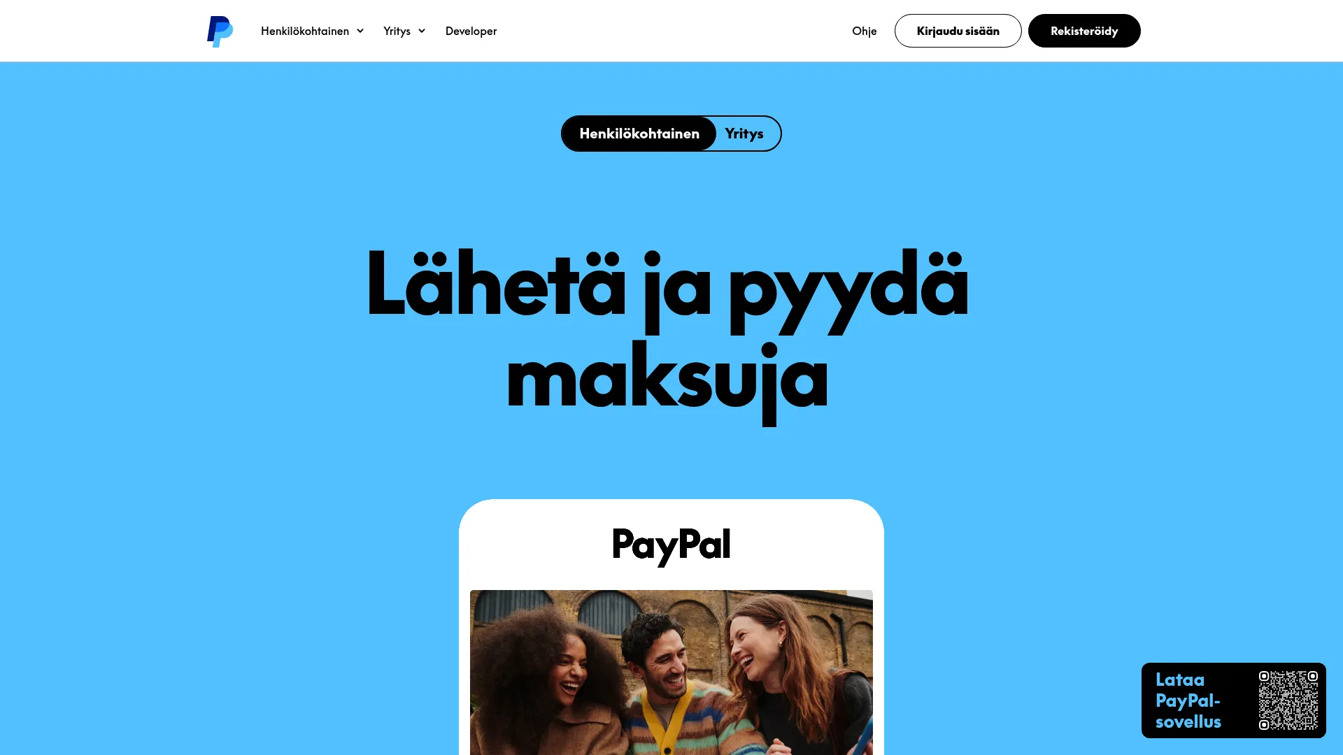 PayPal digital payments homepage