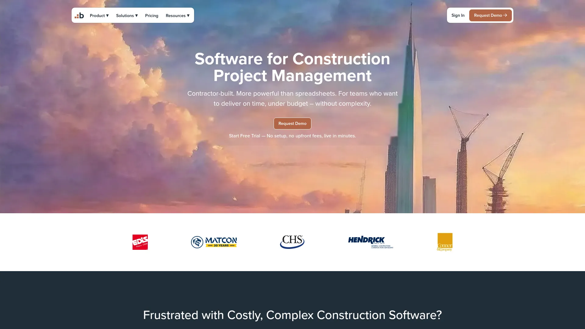 BuildingBlok construction management software homepage