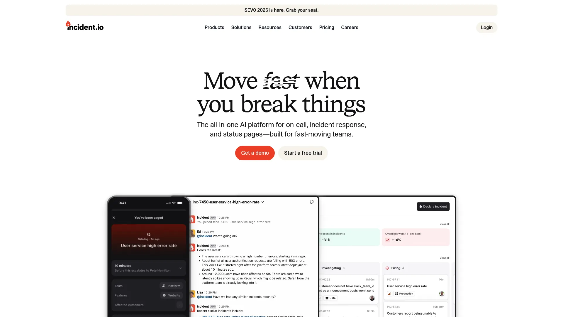 Incident.io incident management inside Slack