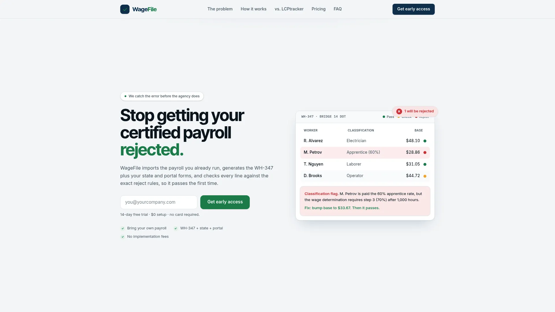 WageFile certified payroll and WH-347 validation software