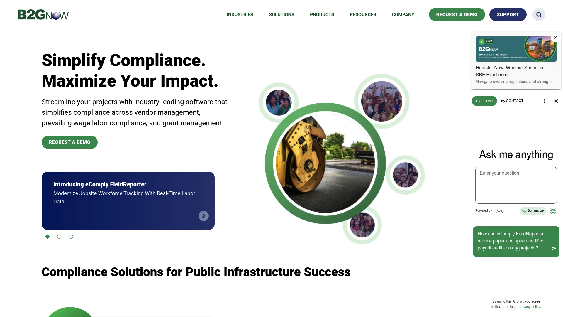 B2Gnow labor compliance and prevailing wage dashboard