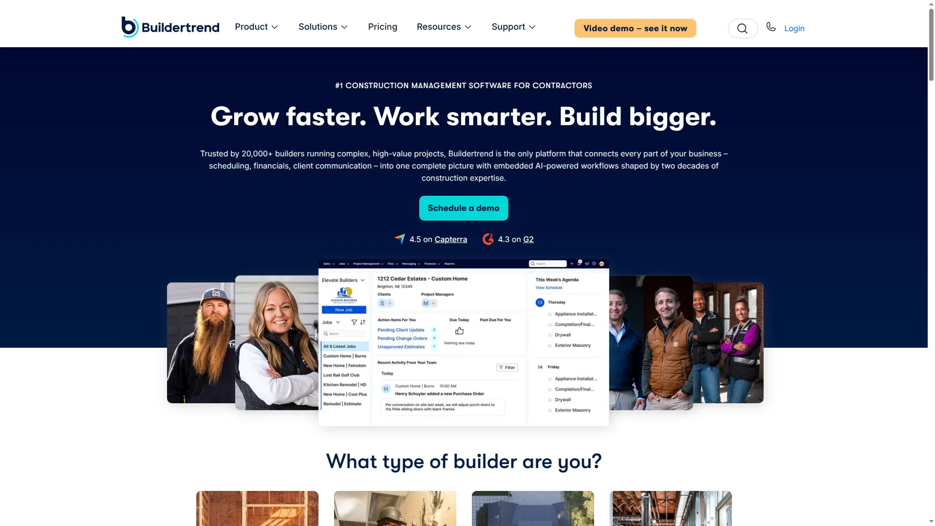 Buildertrend residential construction software interface