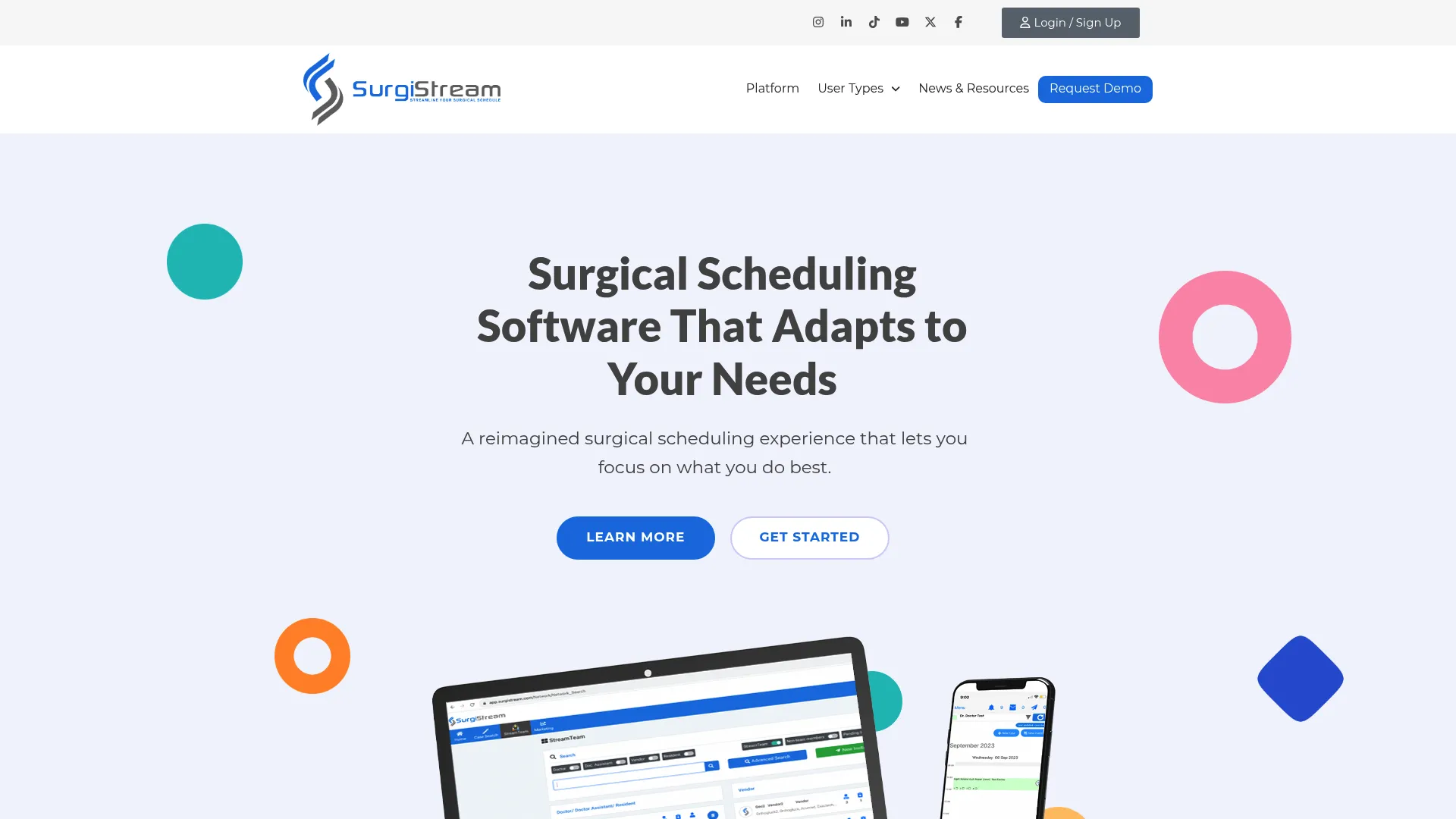 SurgiStream surgical scheduling interface
