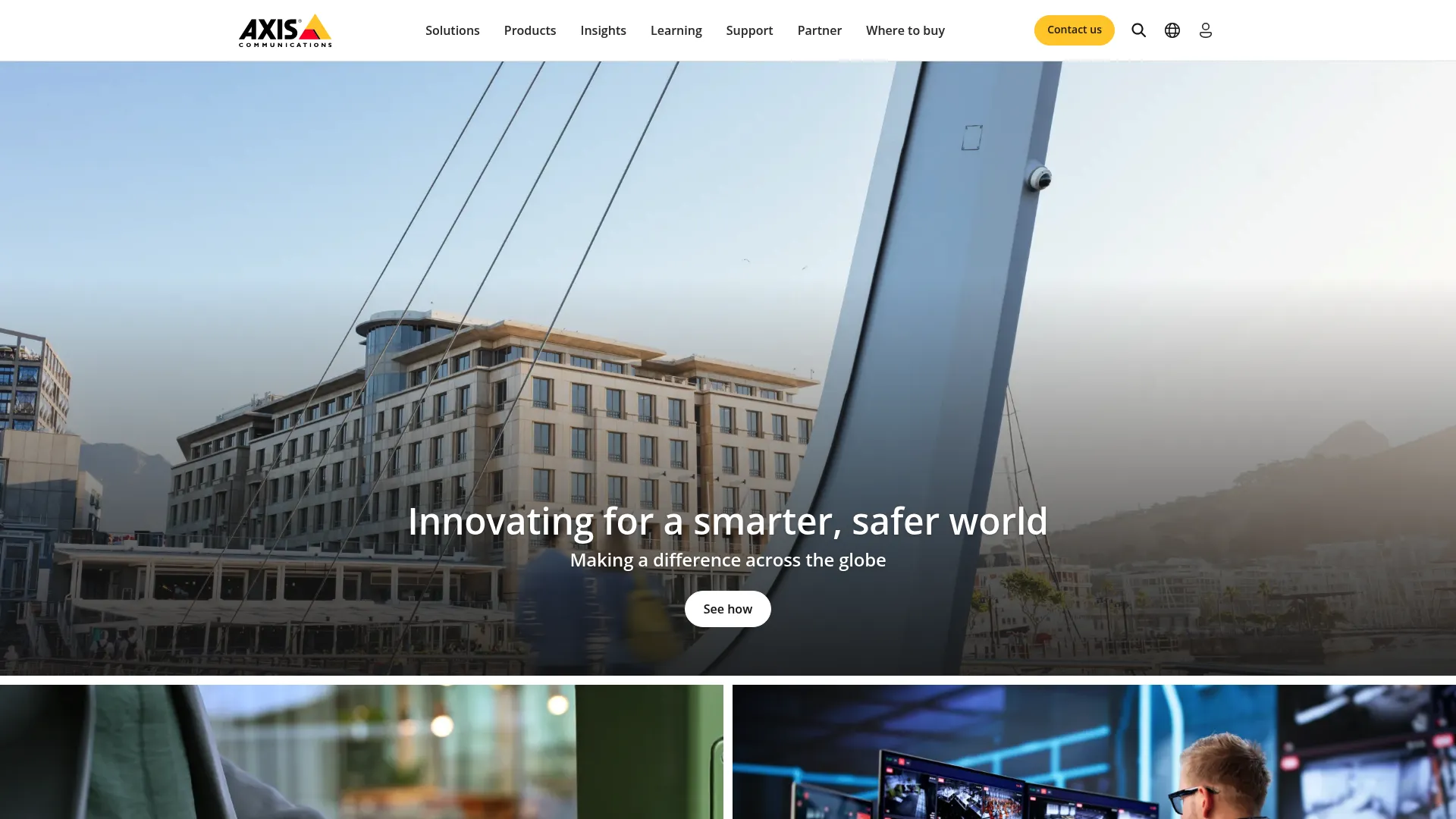Axis Communications network video and access control products page
