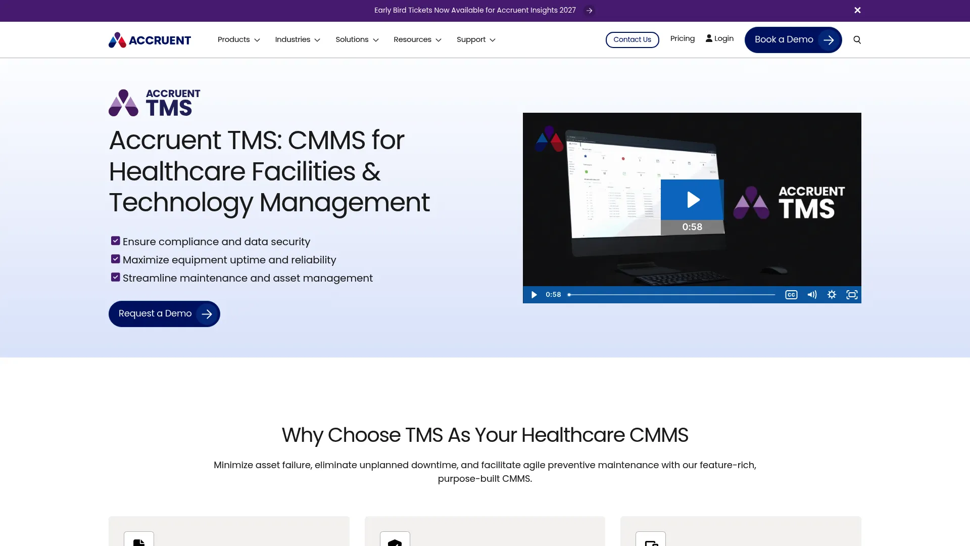 Accruent TMS healthcare CMMS interface