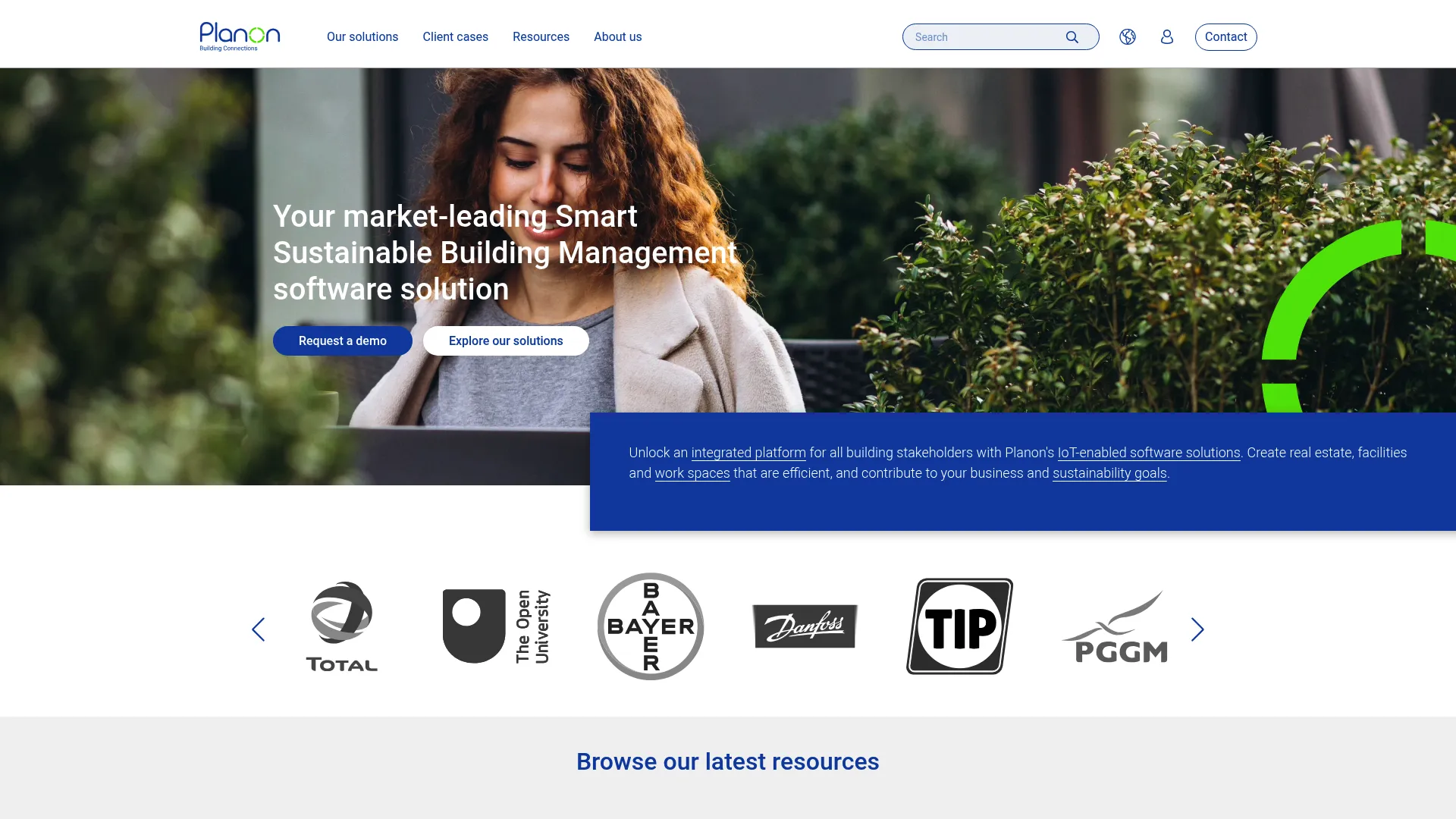 Planon workplace management software dashboard