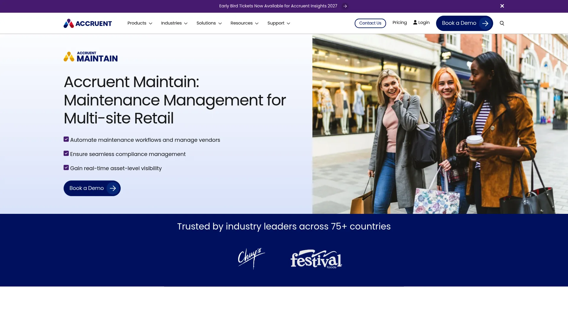 Accruent Maintain retail facilities maintenance interface