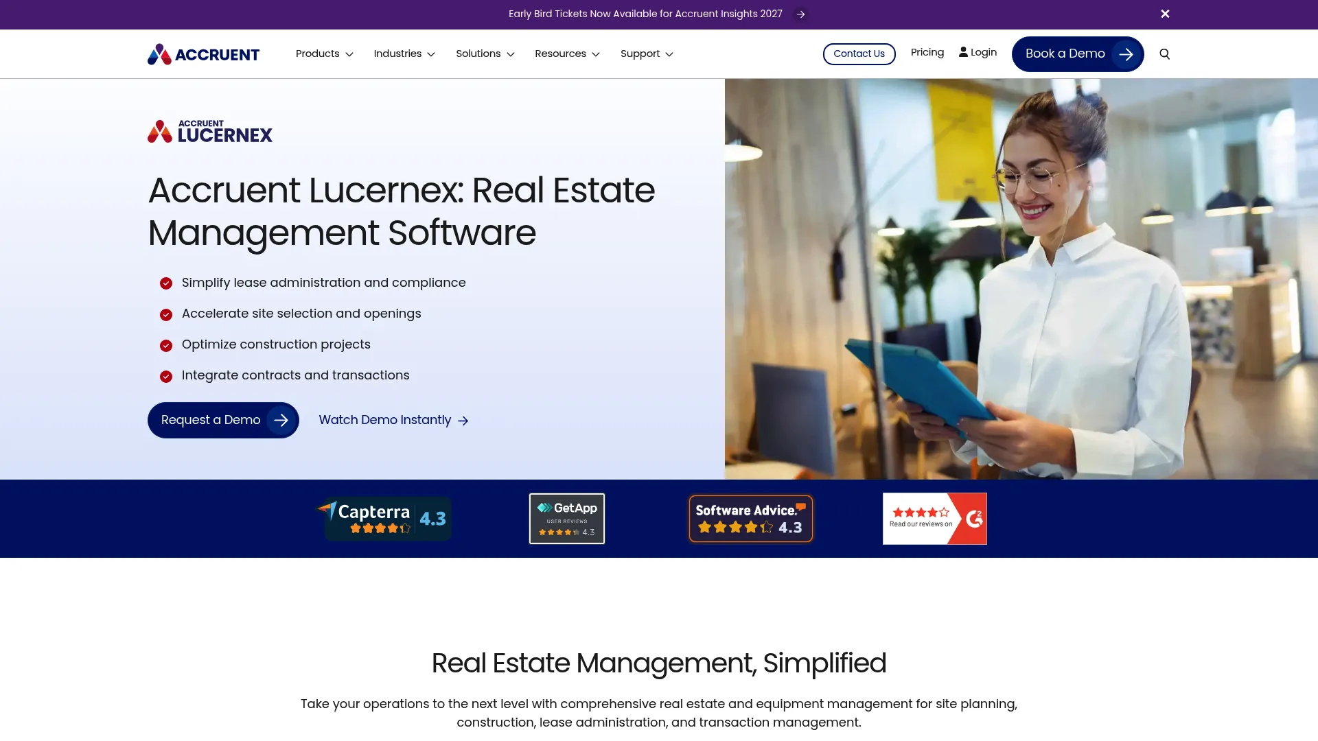 Accruent Lucernex lease and real estate management interface