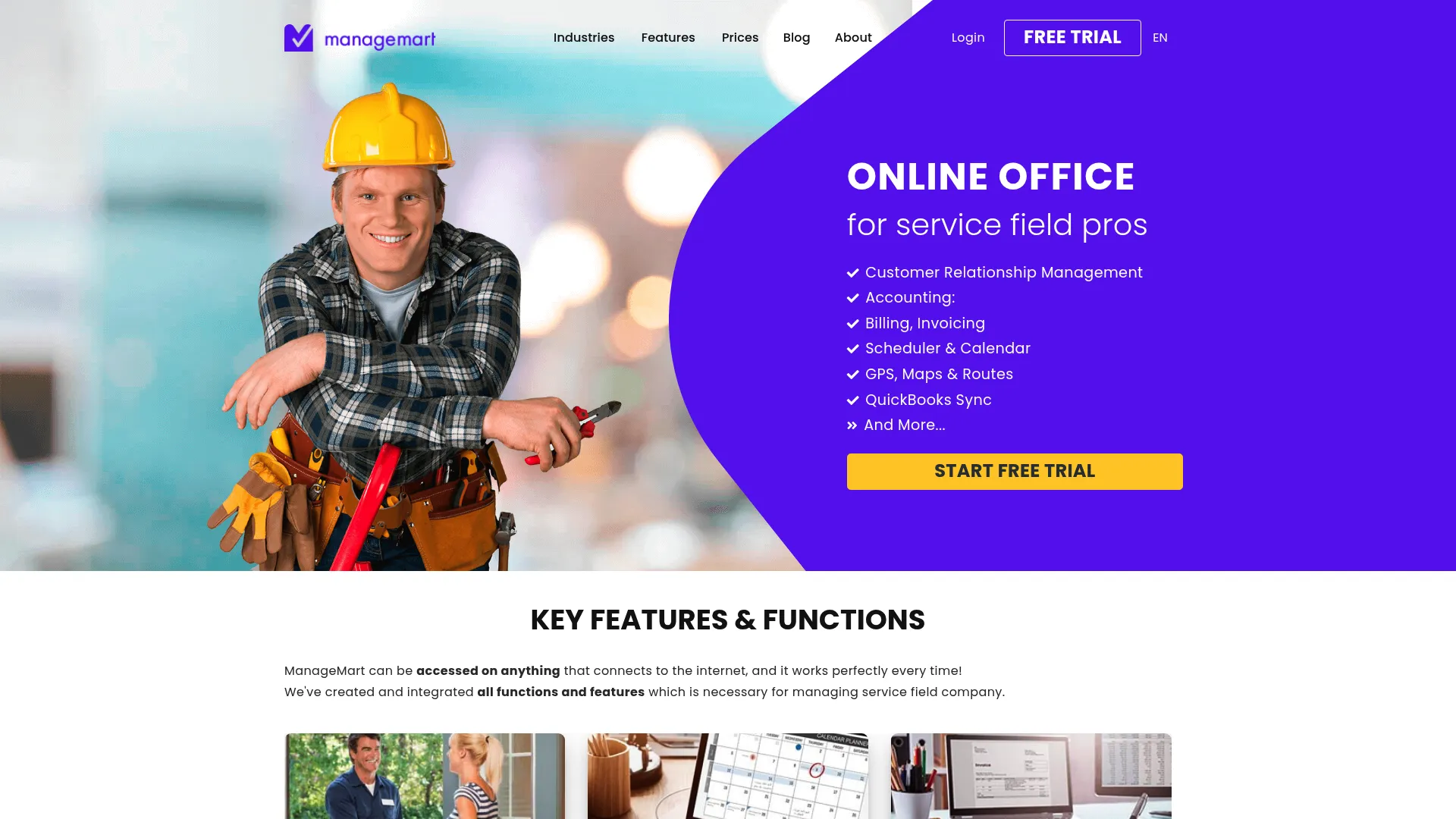 ManageMart cloud field service management software homepage