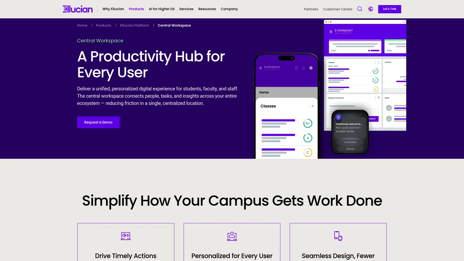 Ellucian Experience digital campus workspace homepage