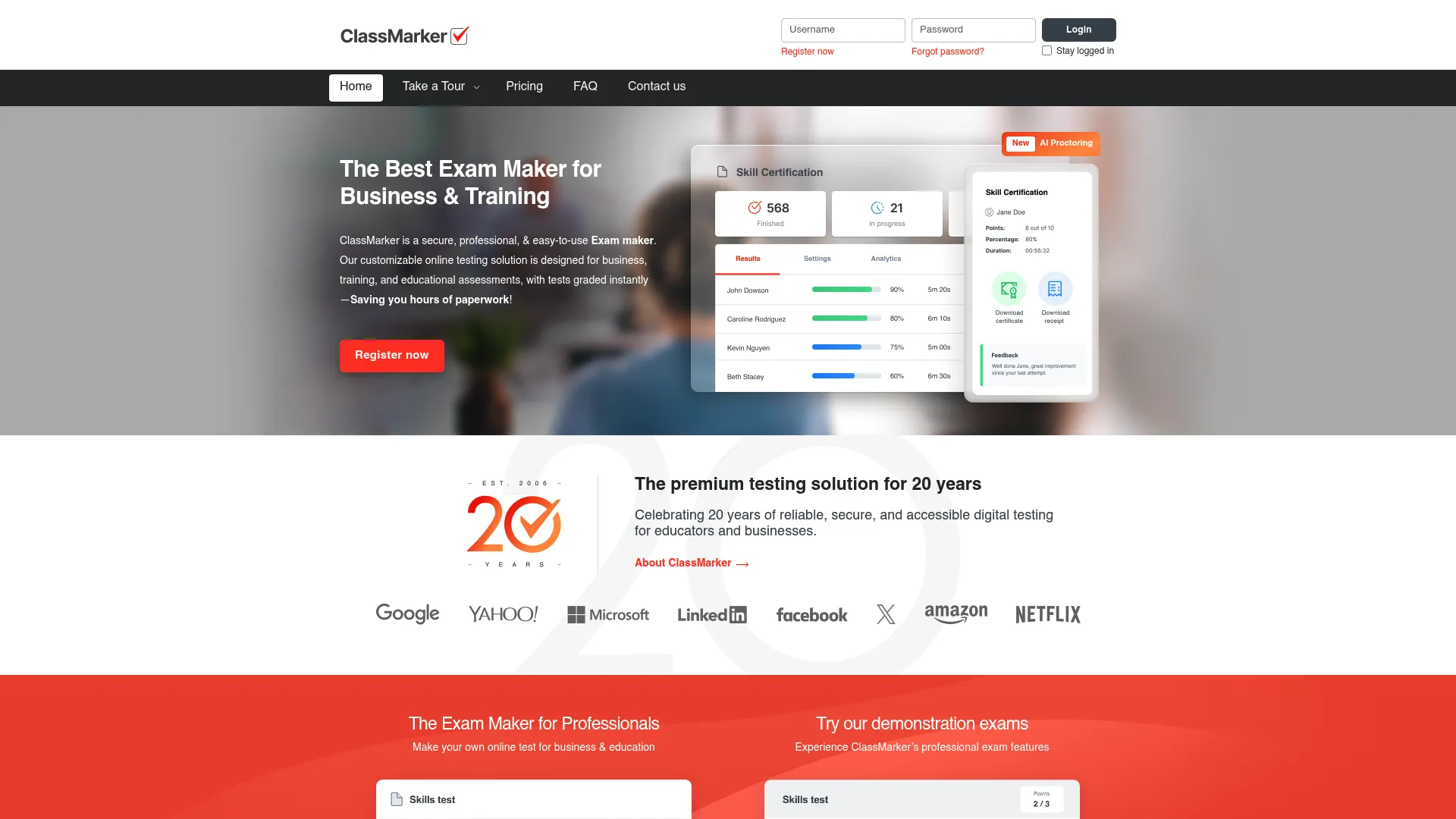 ClassMarker online testing and quiz platform