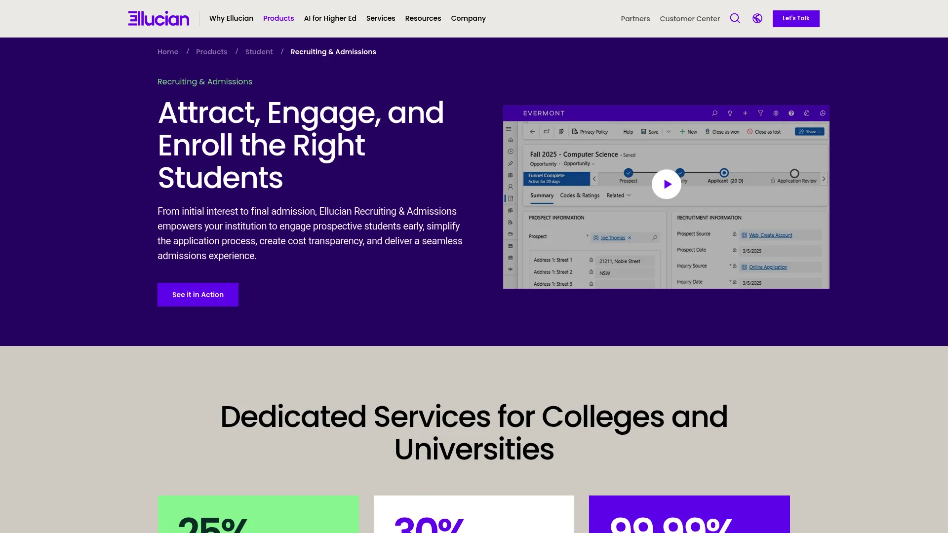 Ellucian CRM Recruit product page