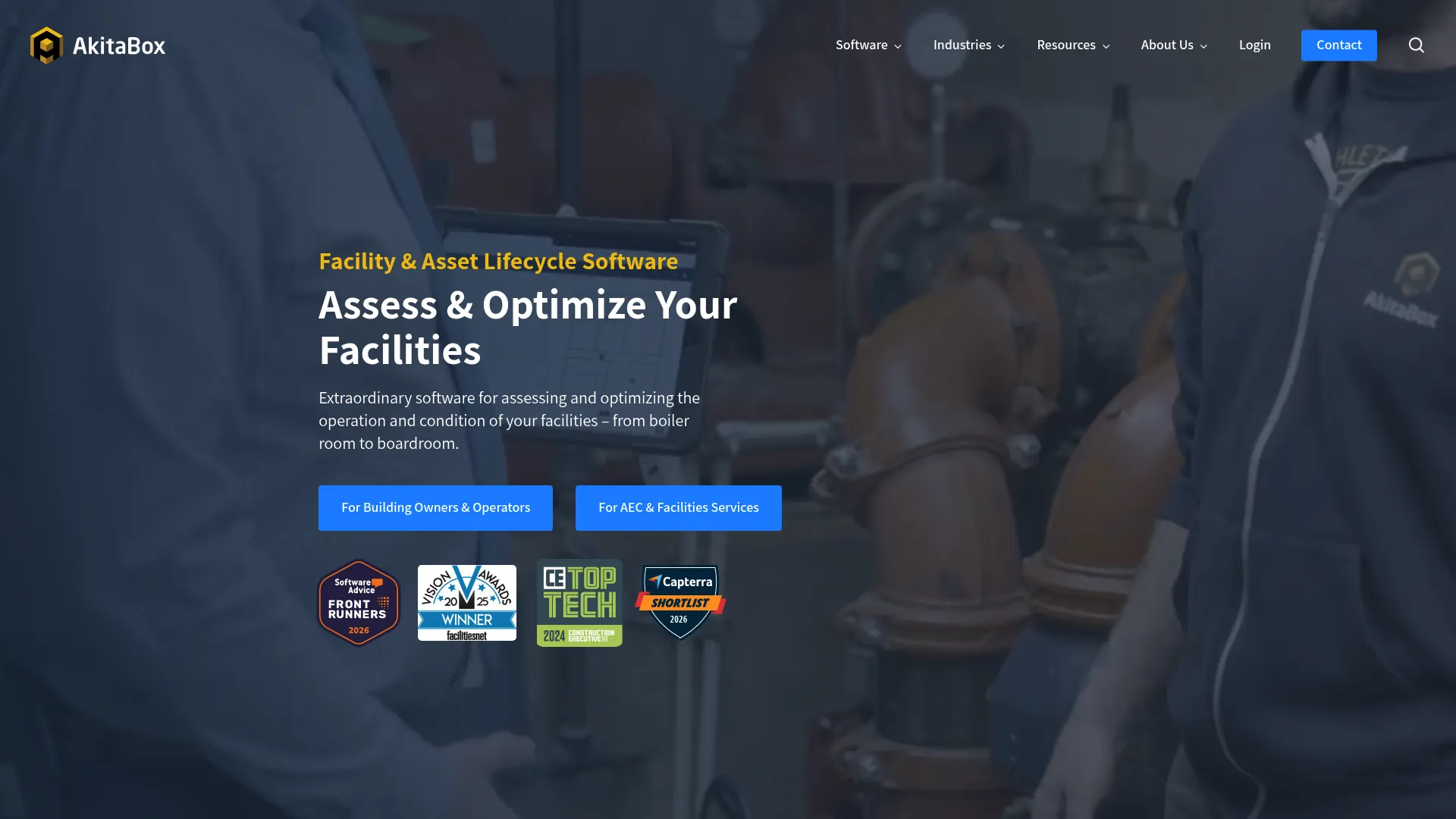 AkitaBox facility management software homepage