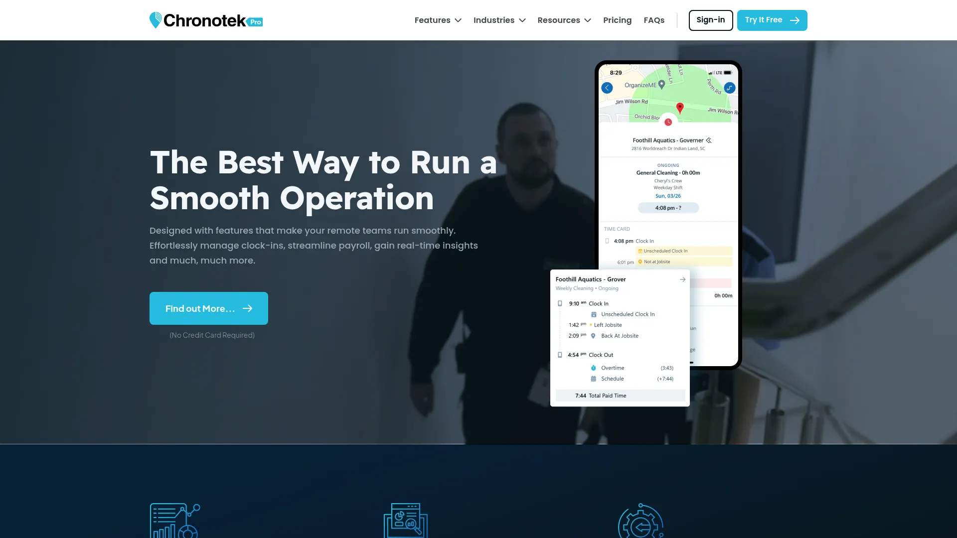Chronotek Pro workforce time tracking software homepage