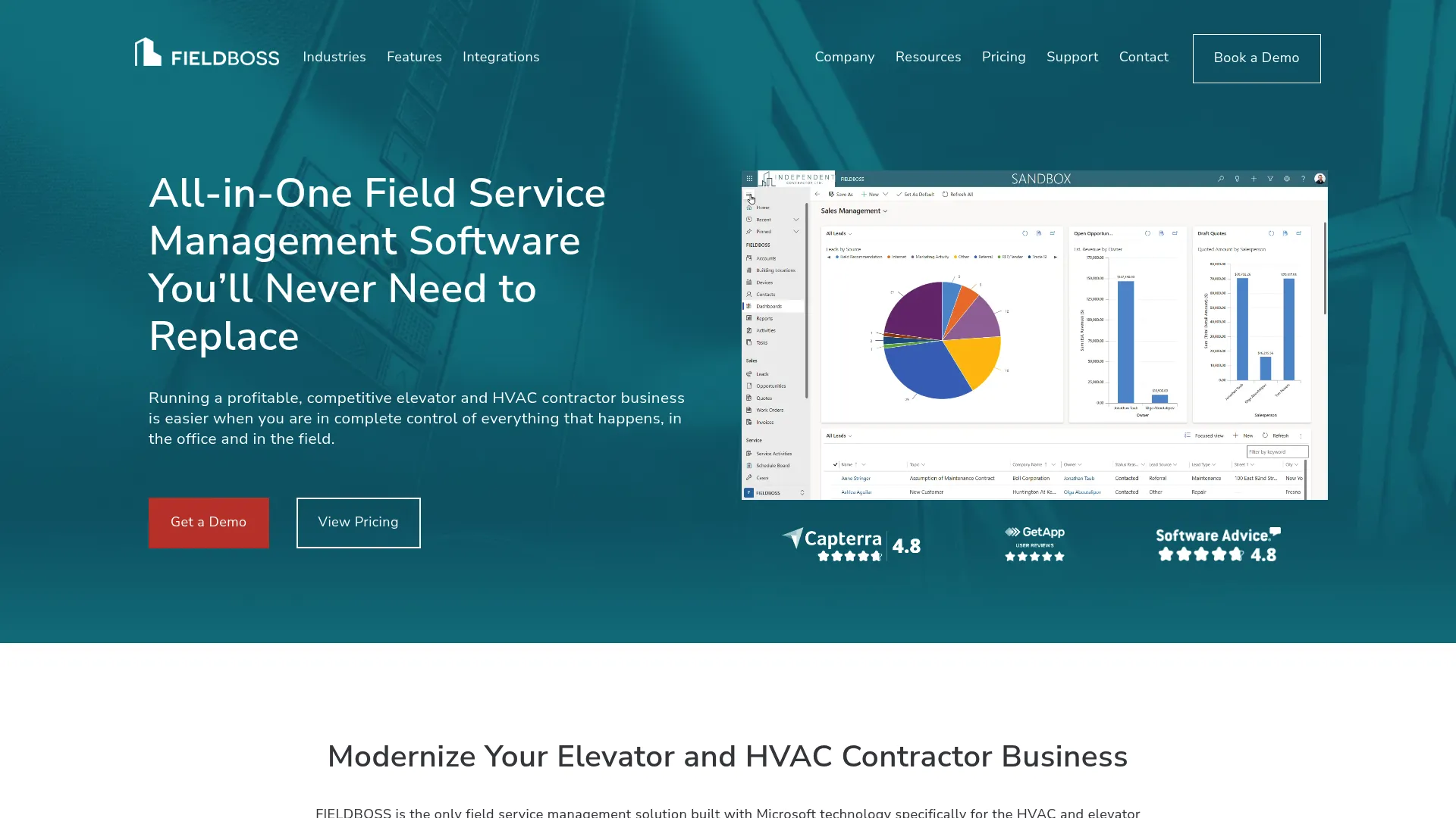 FIELDBOSS homepage screenshot