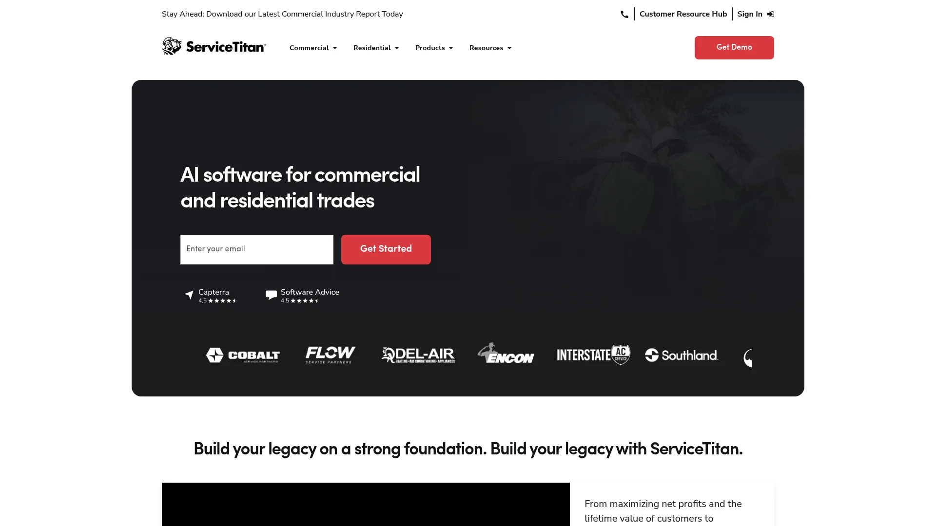 ServiceTitan homepage screenshot