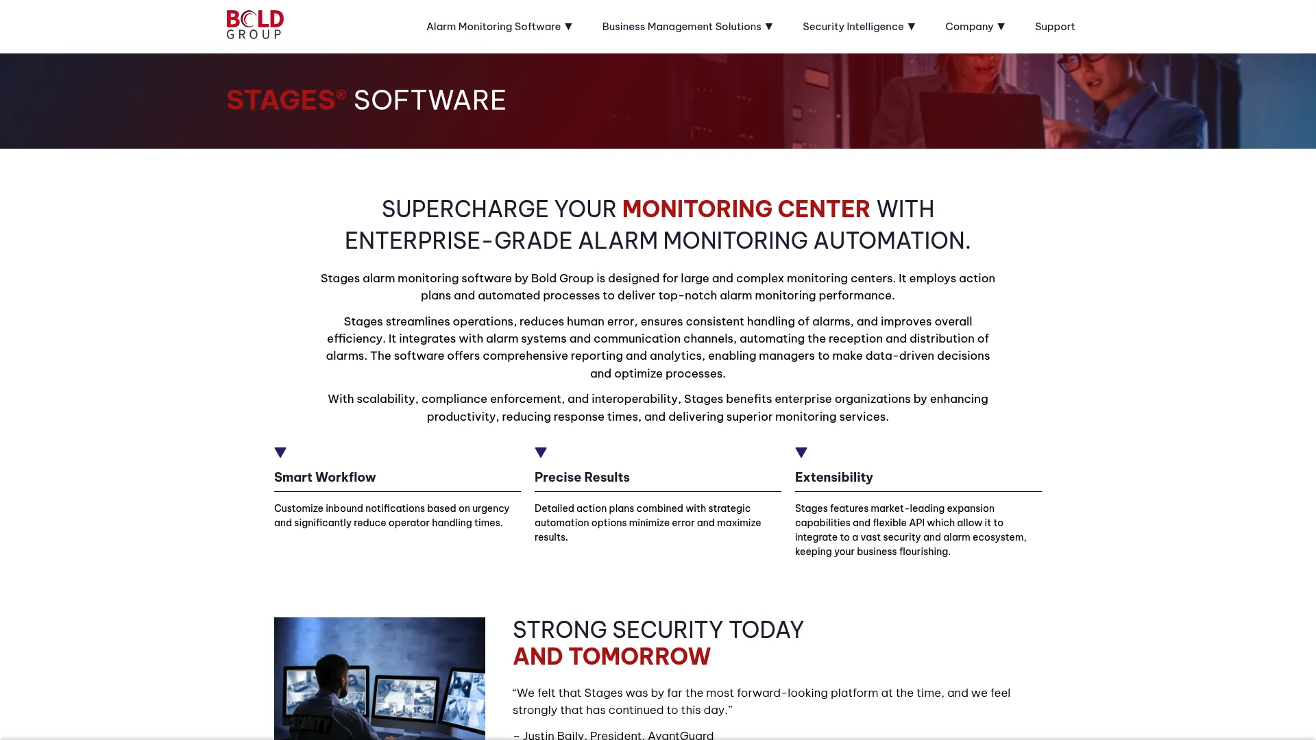 Bold Group Stages enterprise alarm monitoring automation software