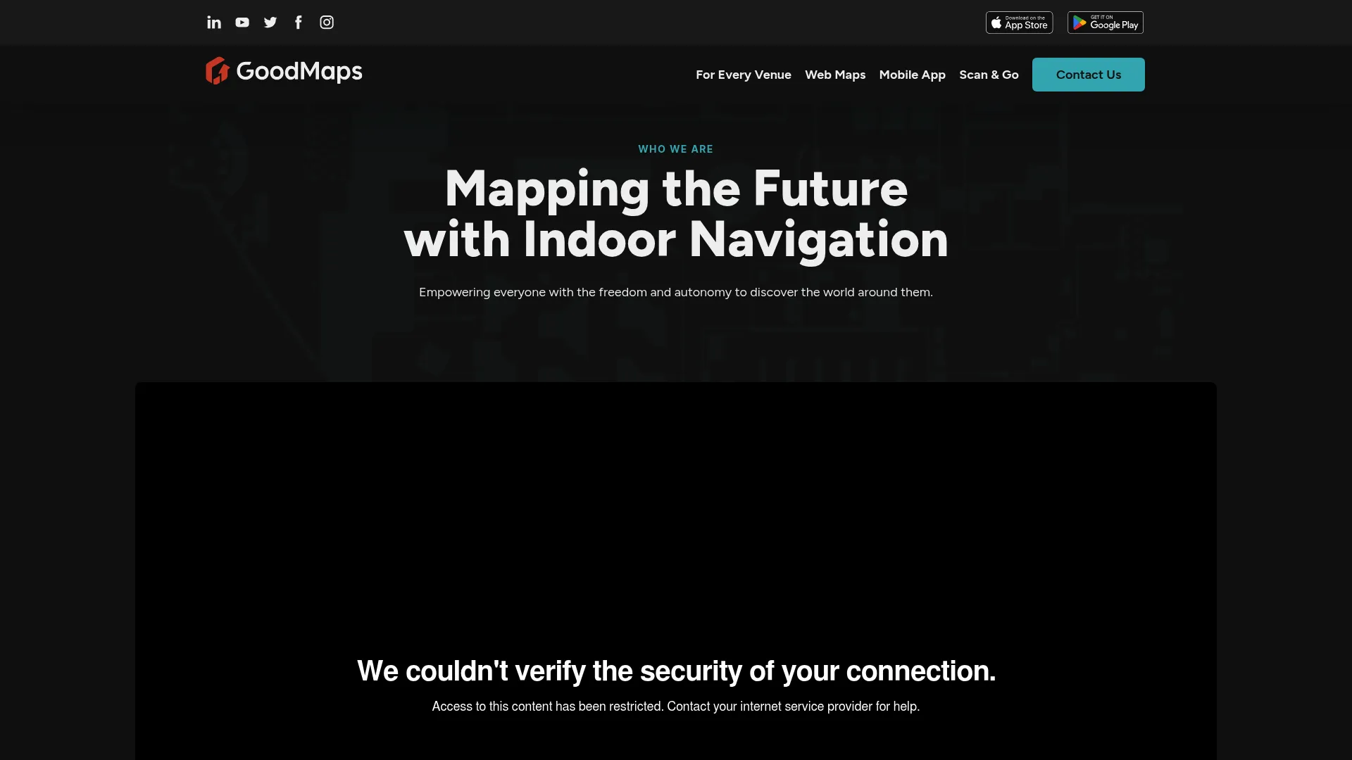 GoodMaps accessible indoor navigation platform homepage