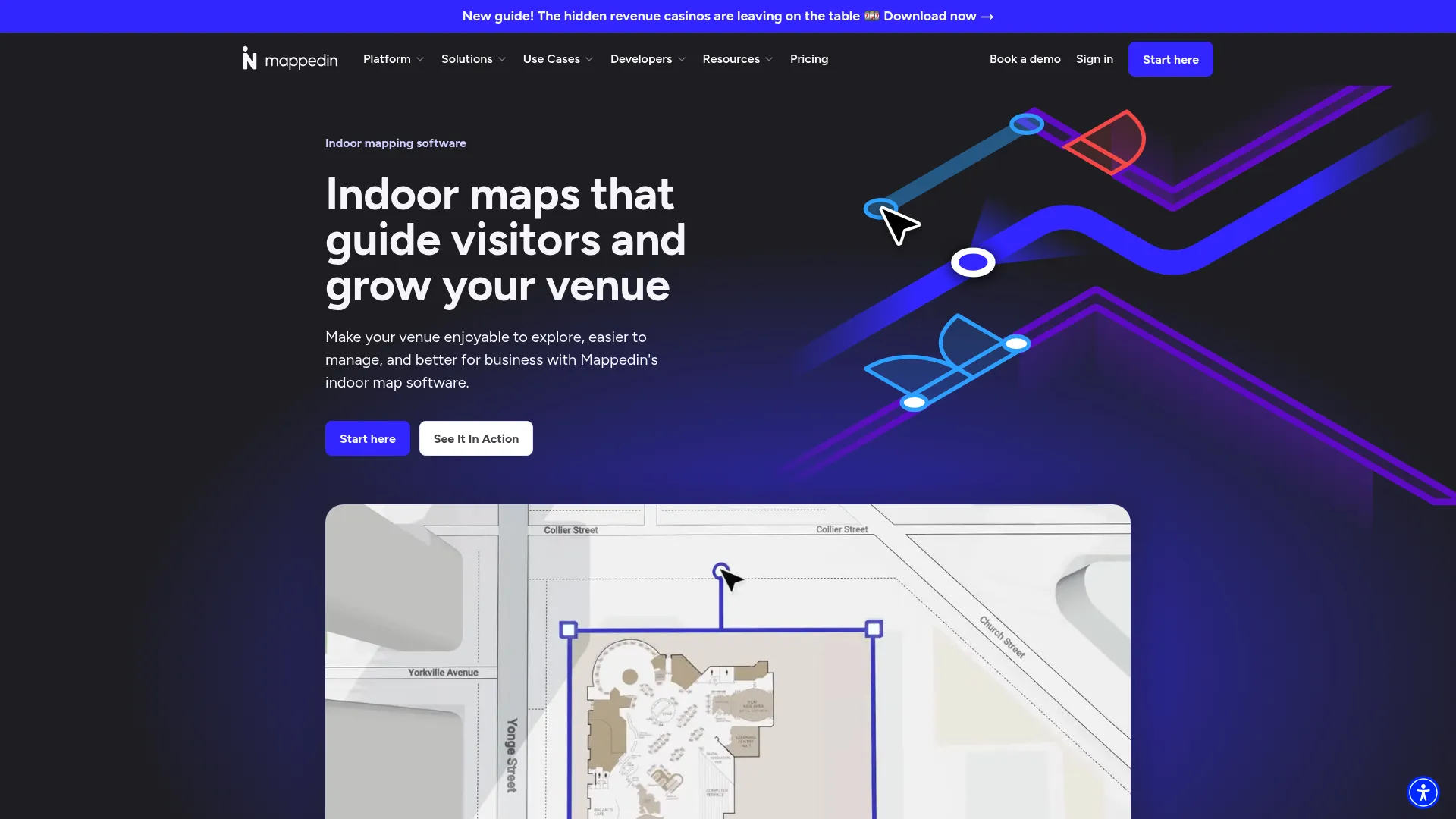 Mappedin indoor mapping and wayfinding software homepage