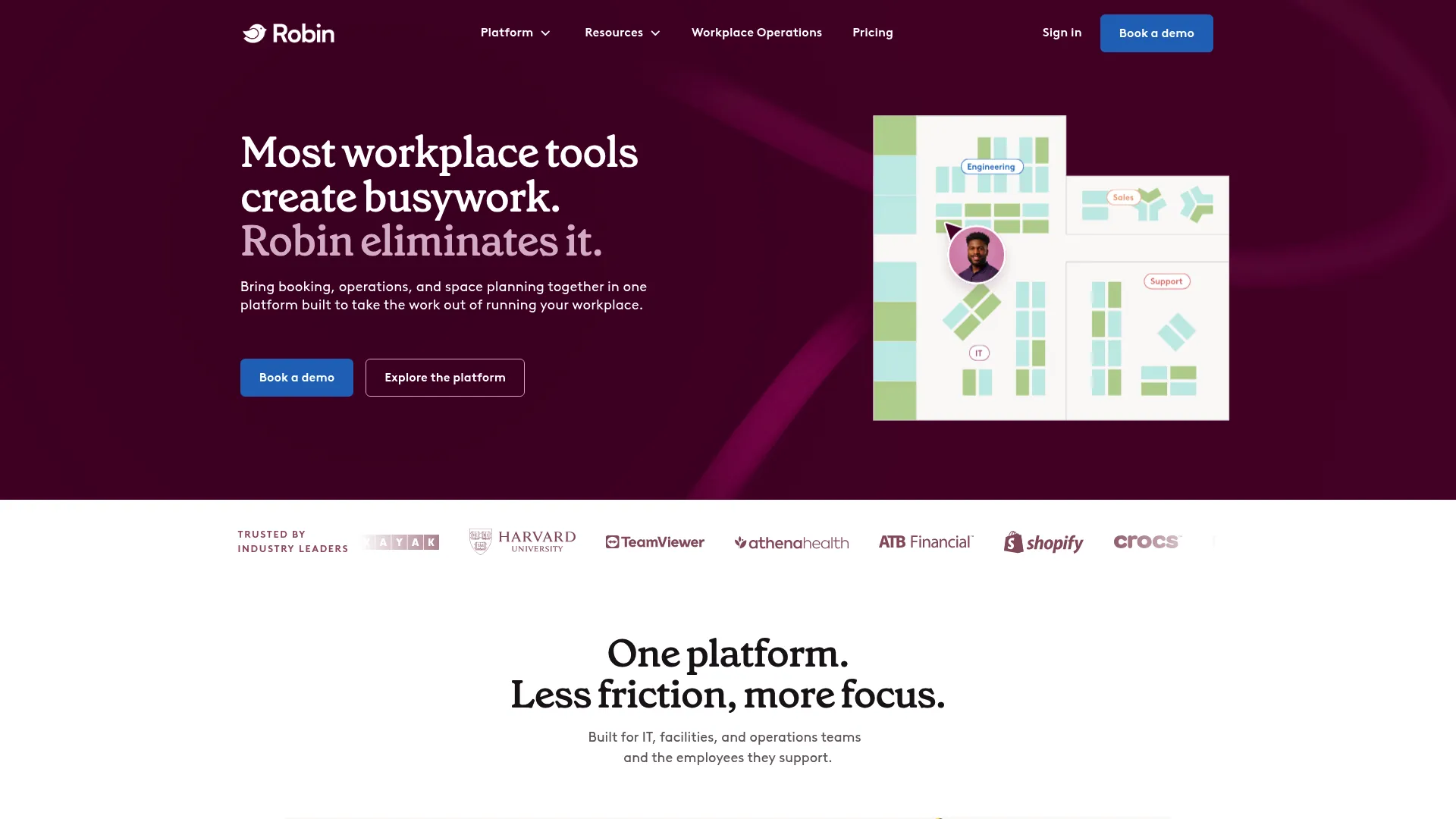 Robin workplace platform homepage