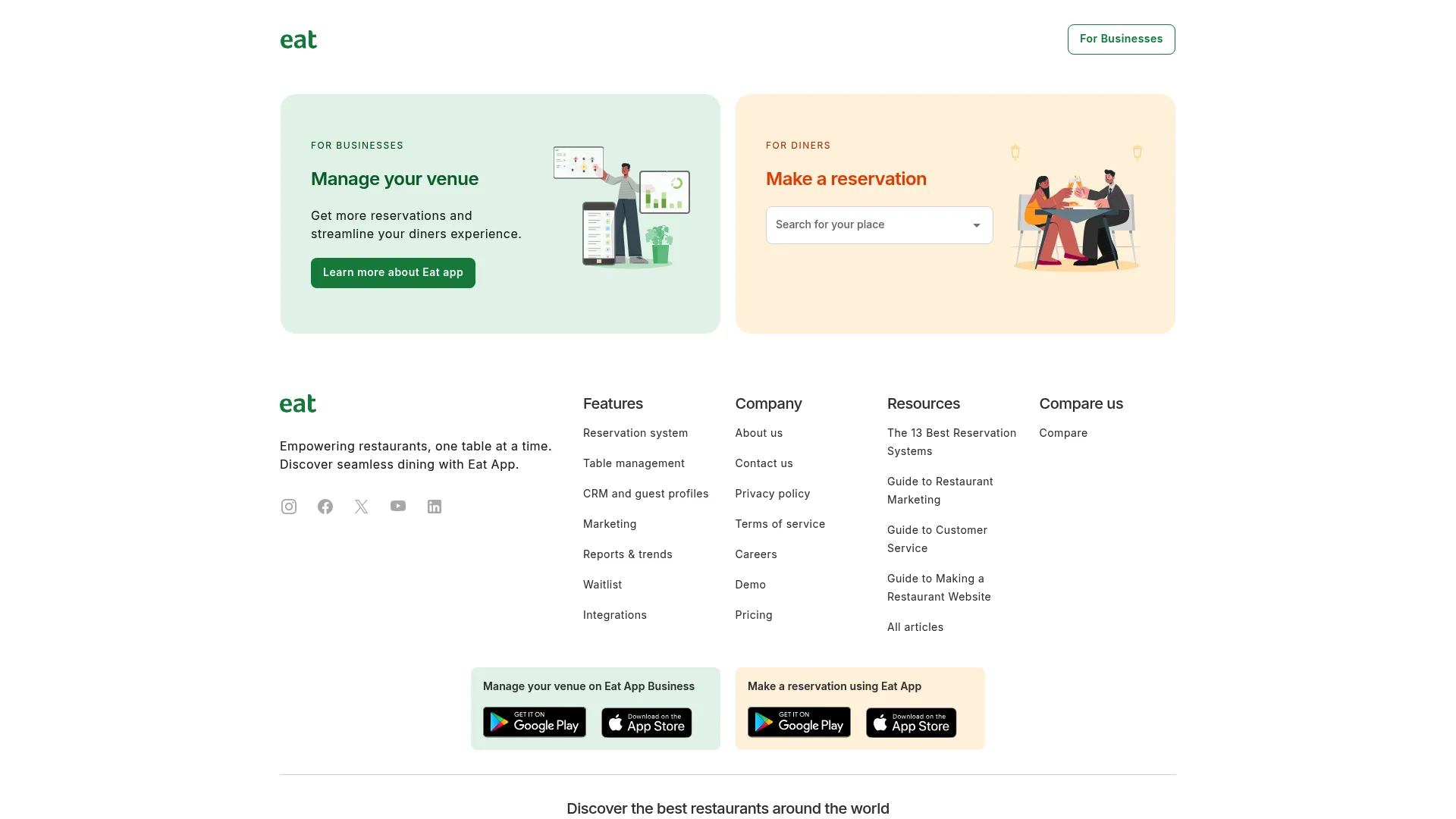 Eat App table management dashboard