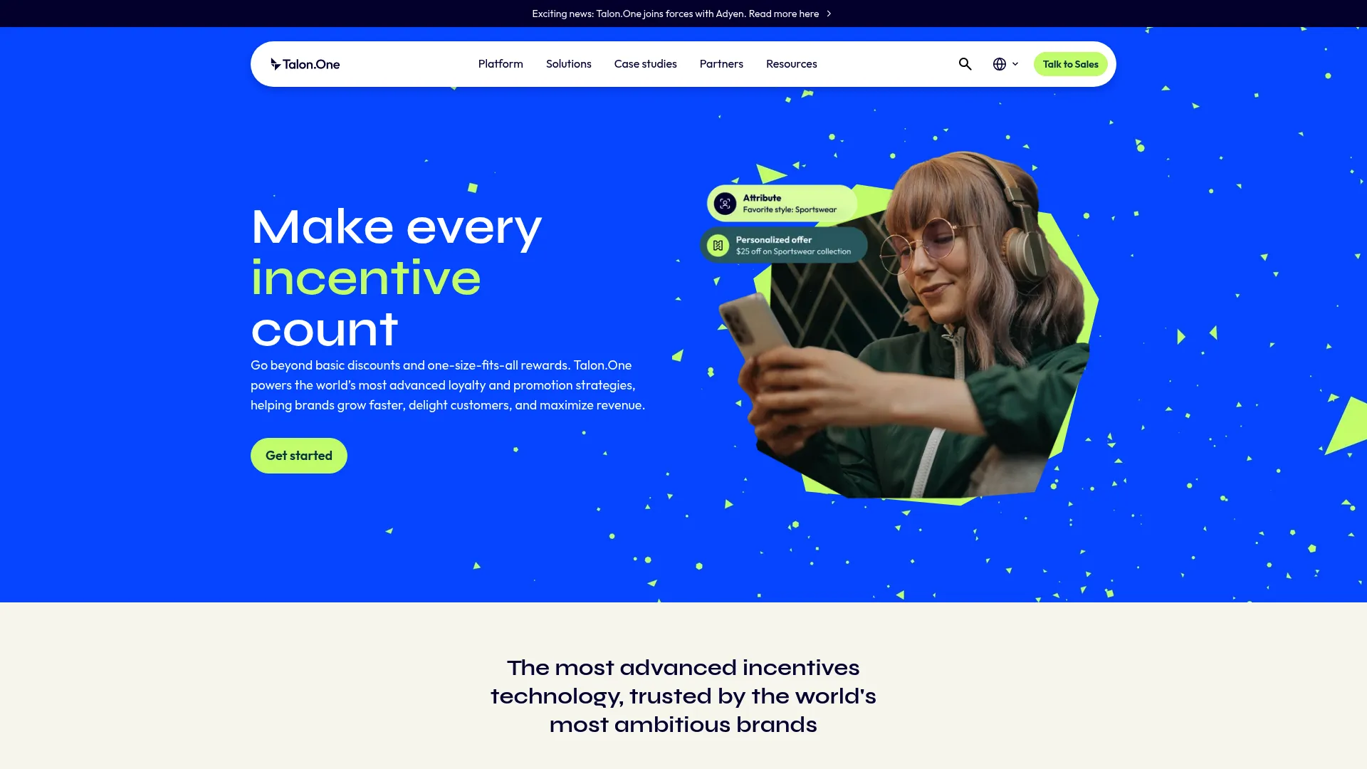 Talon.One incentives and loyalty engine homepage