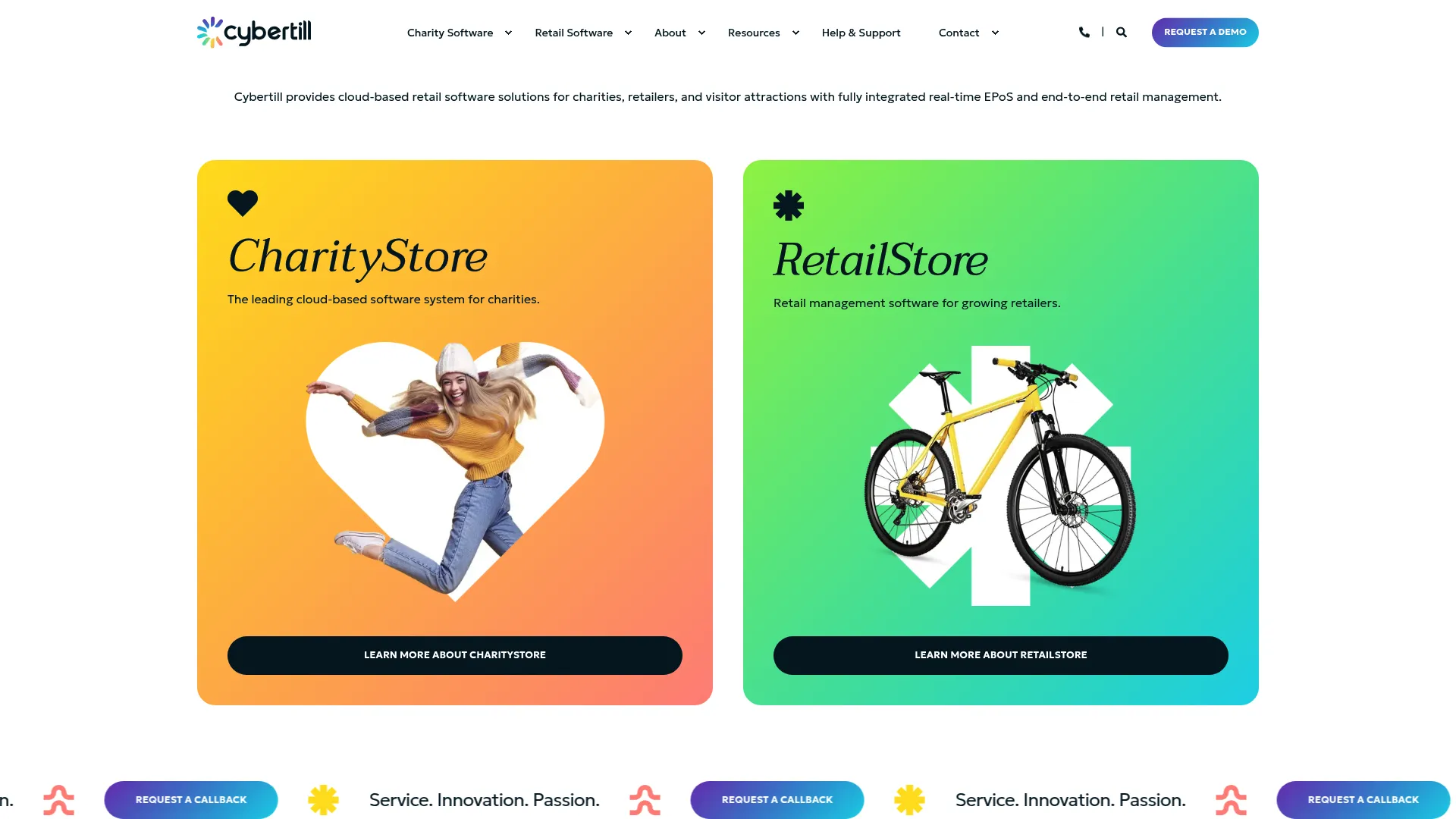 Cybertill cloud-based omnichannel retail management software homepage