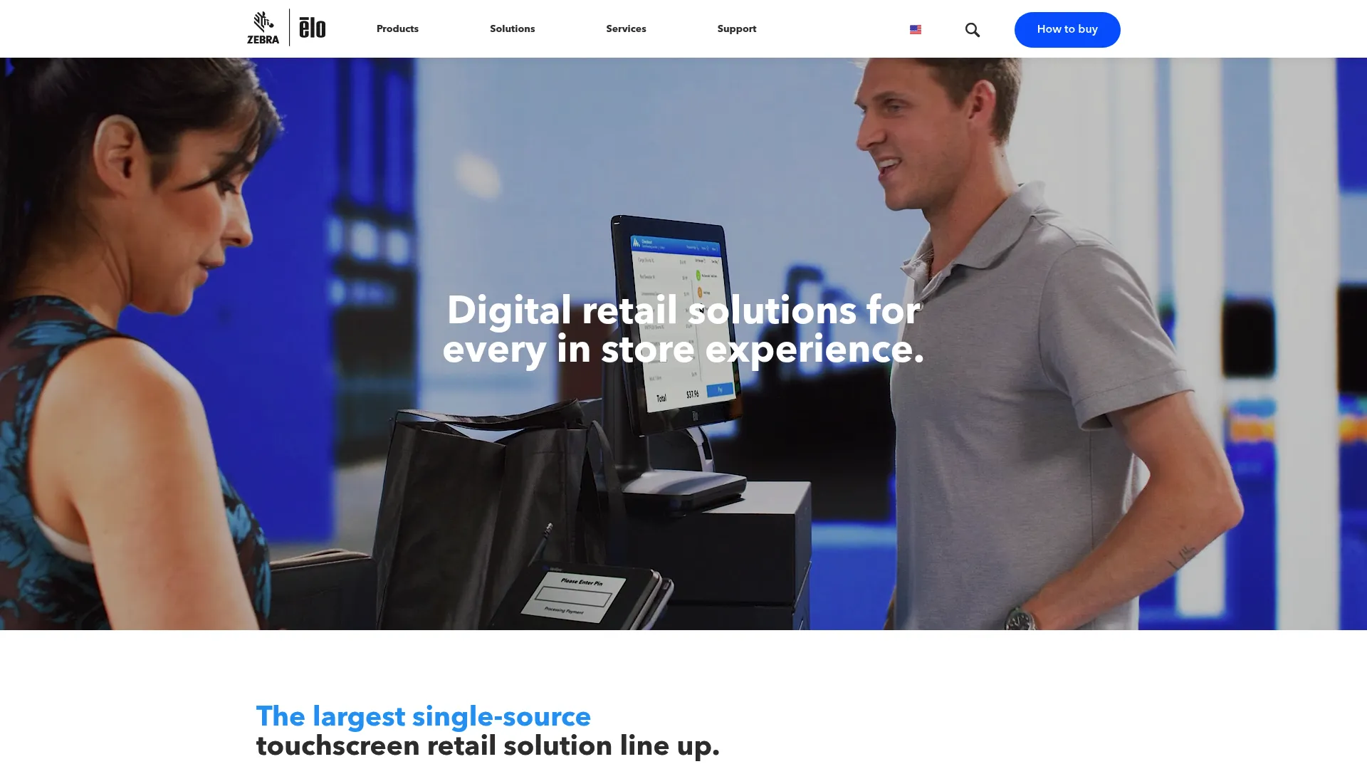 Elo retail touchscreen and interactive hardware solutions page