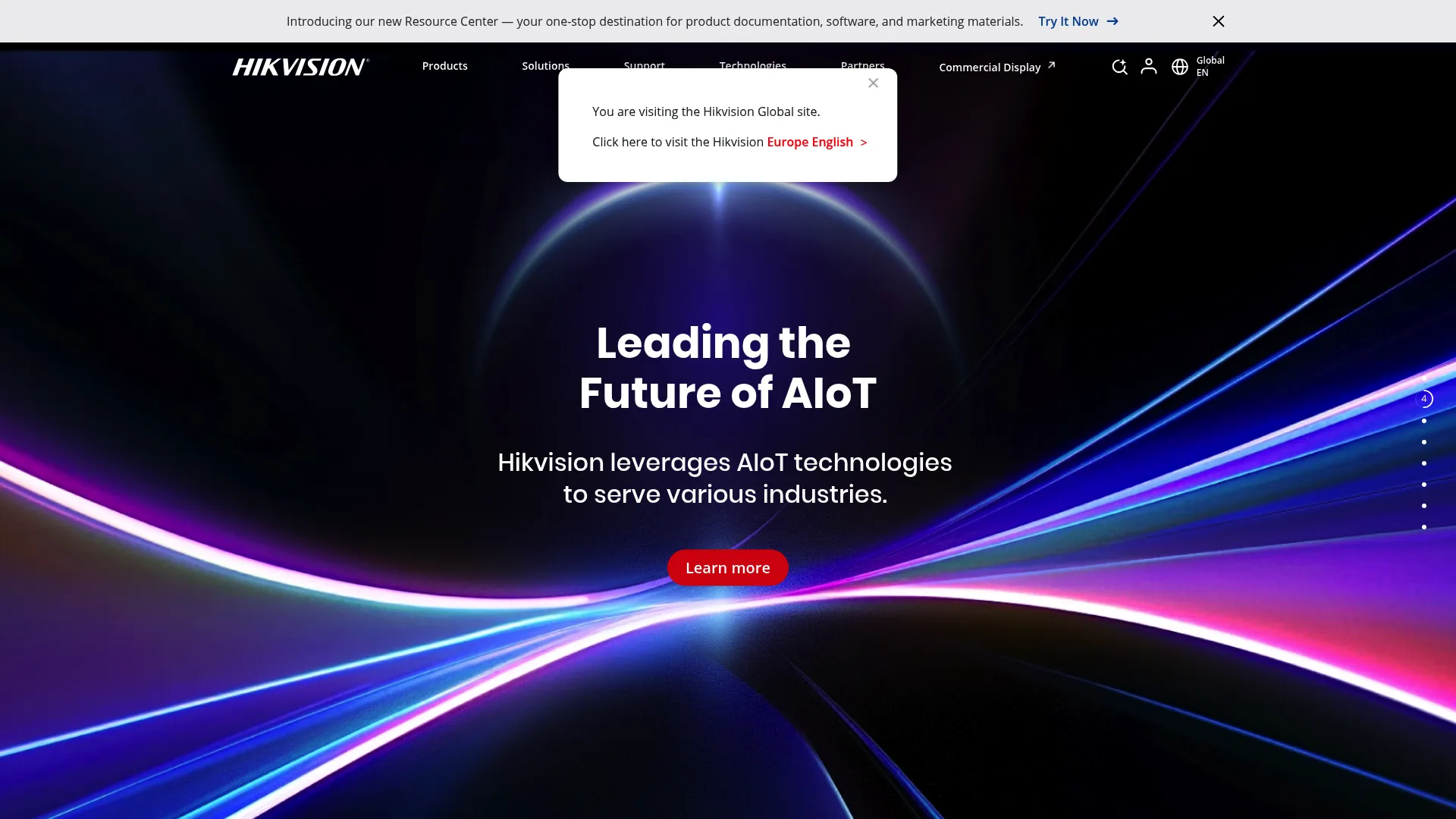 Hikvision security and video surveillance homepage