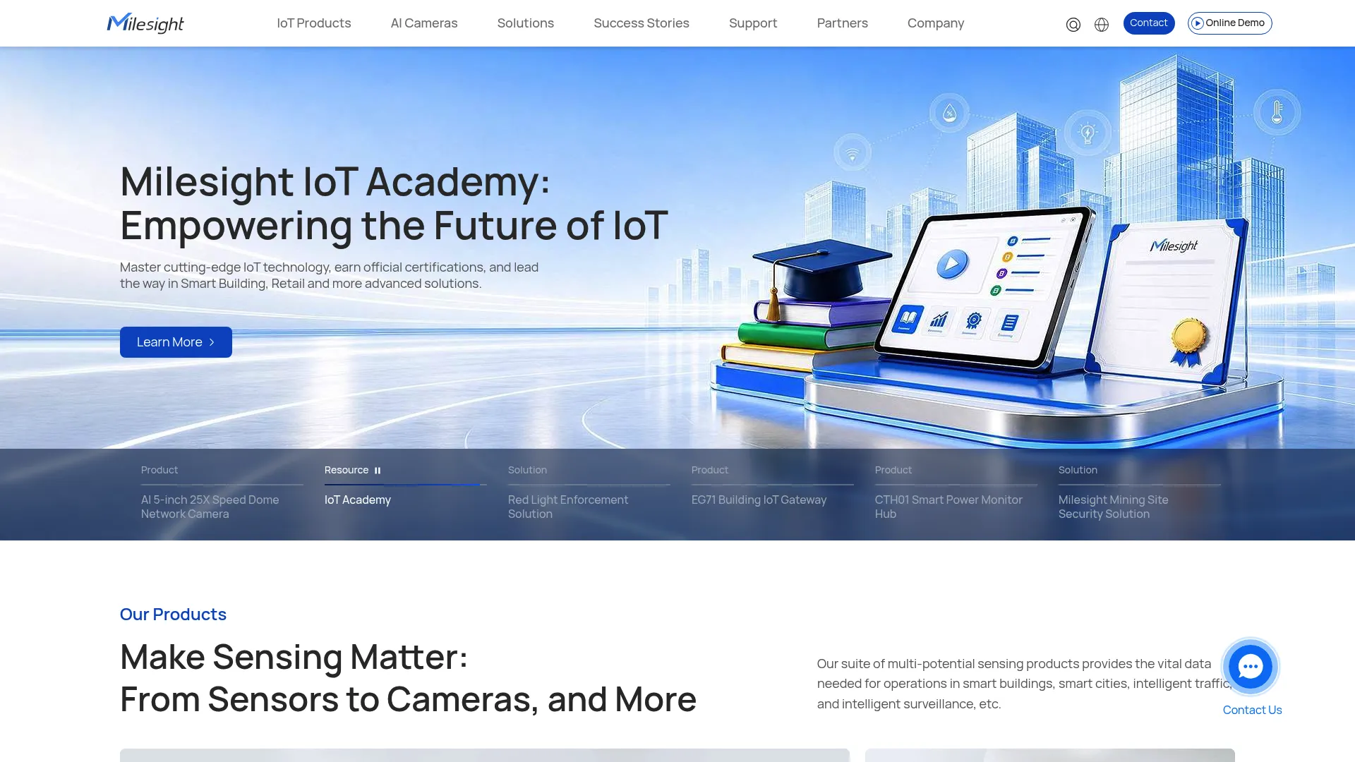 Milesight AIoT sensing and video analytics homepage