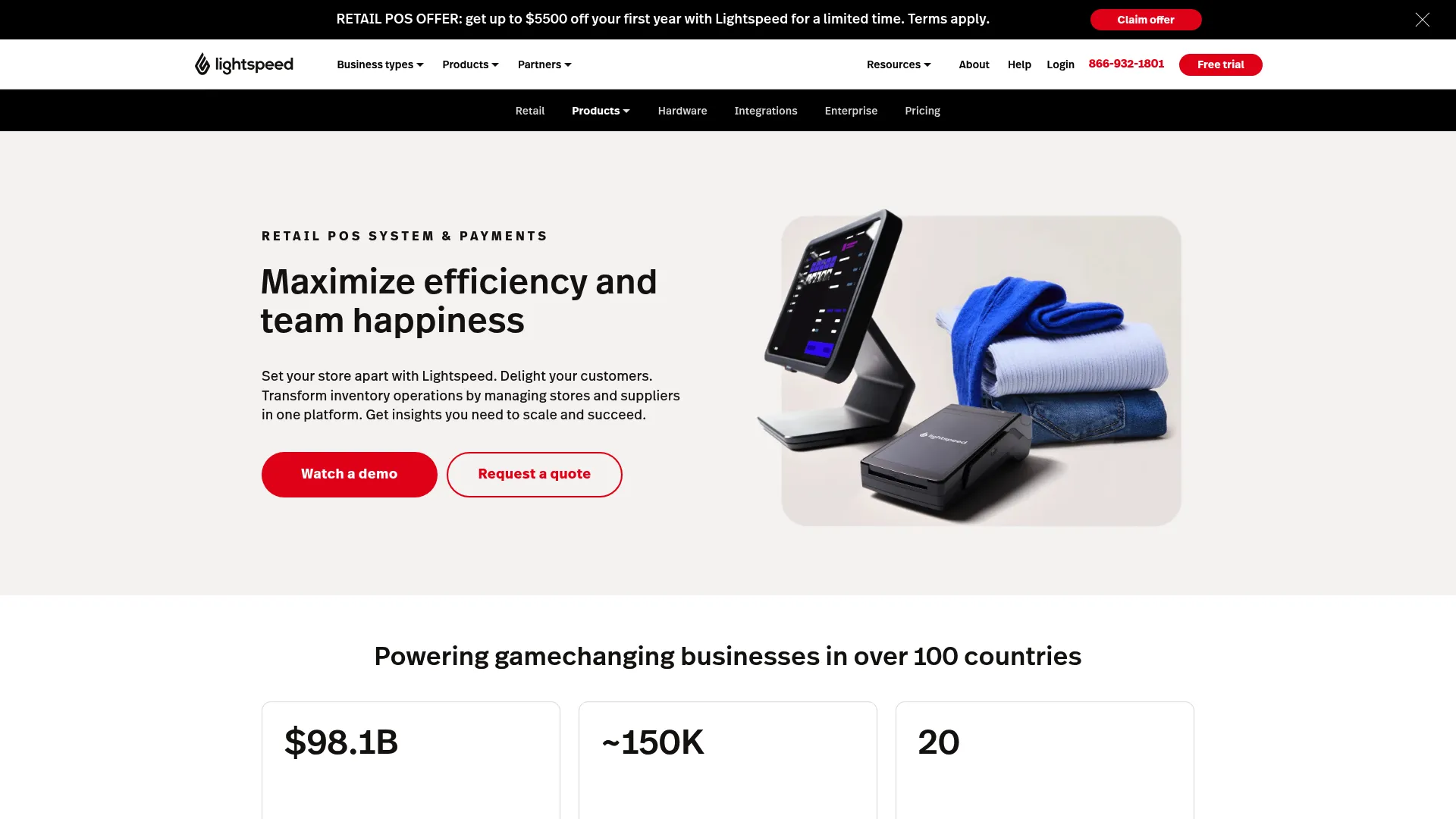 Lightspeed Retail POS website