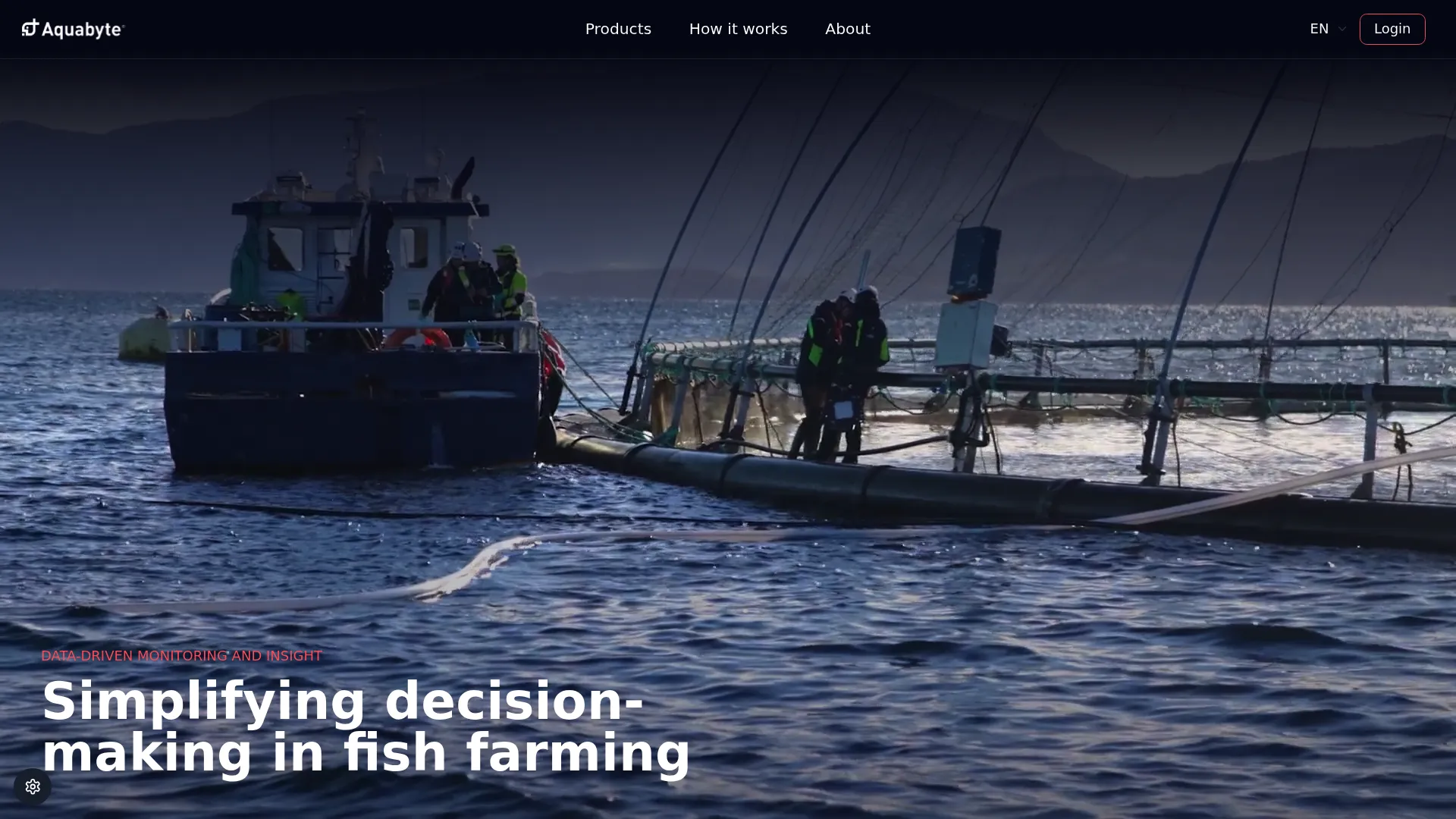 Aquabyte AI-powered aquaculture platform homepage