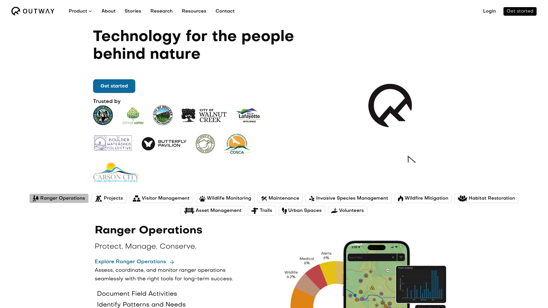 Outway wildlife monitoring and tracking use case with observation logging