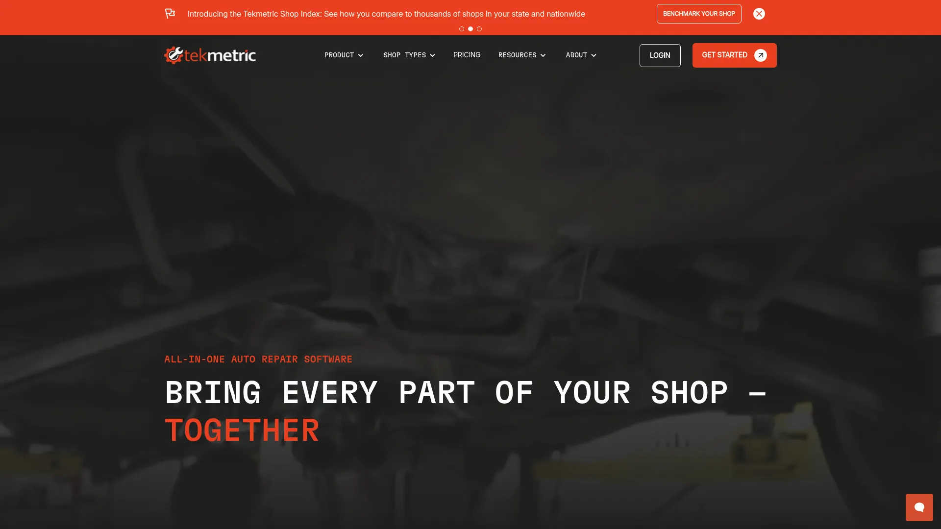 Tekmetric auto repair shop management software homepage