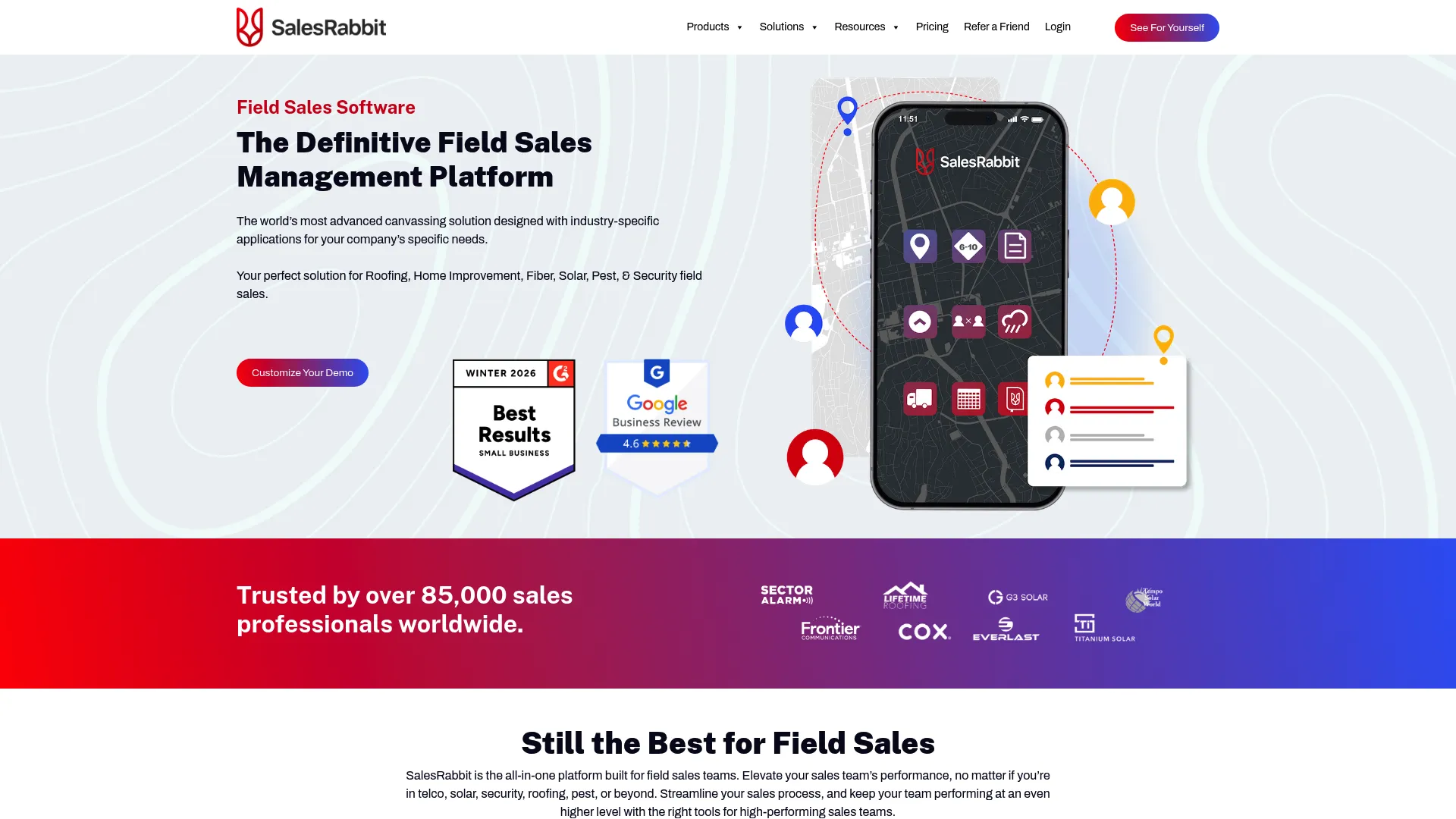 SalesRabbit door-to-door canvassing and lead tracking app