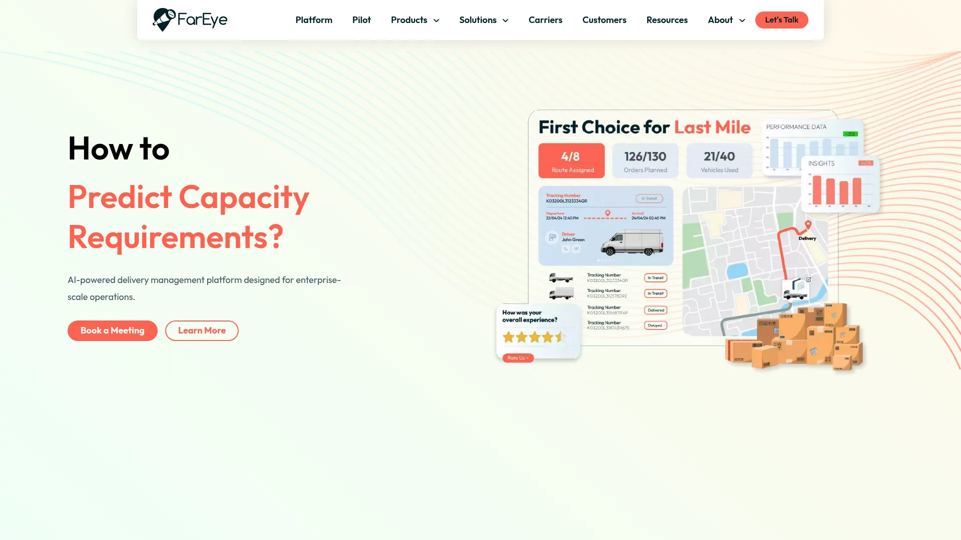 FarEye AI-driven last-mile delivery logistics platform homepage