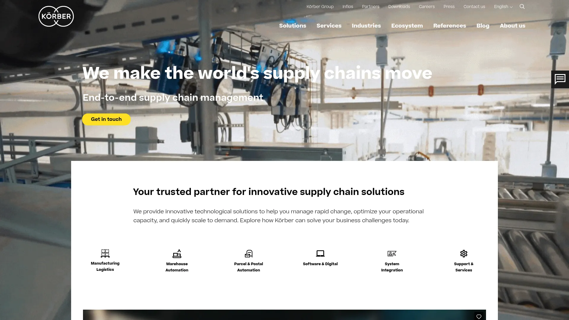 Körber cloud-based supply chain and warehouse design software interface