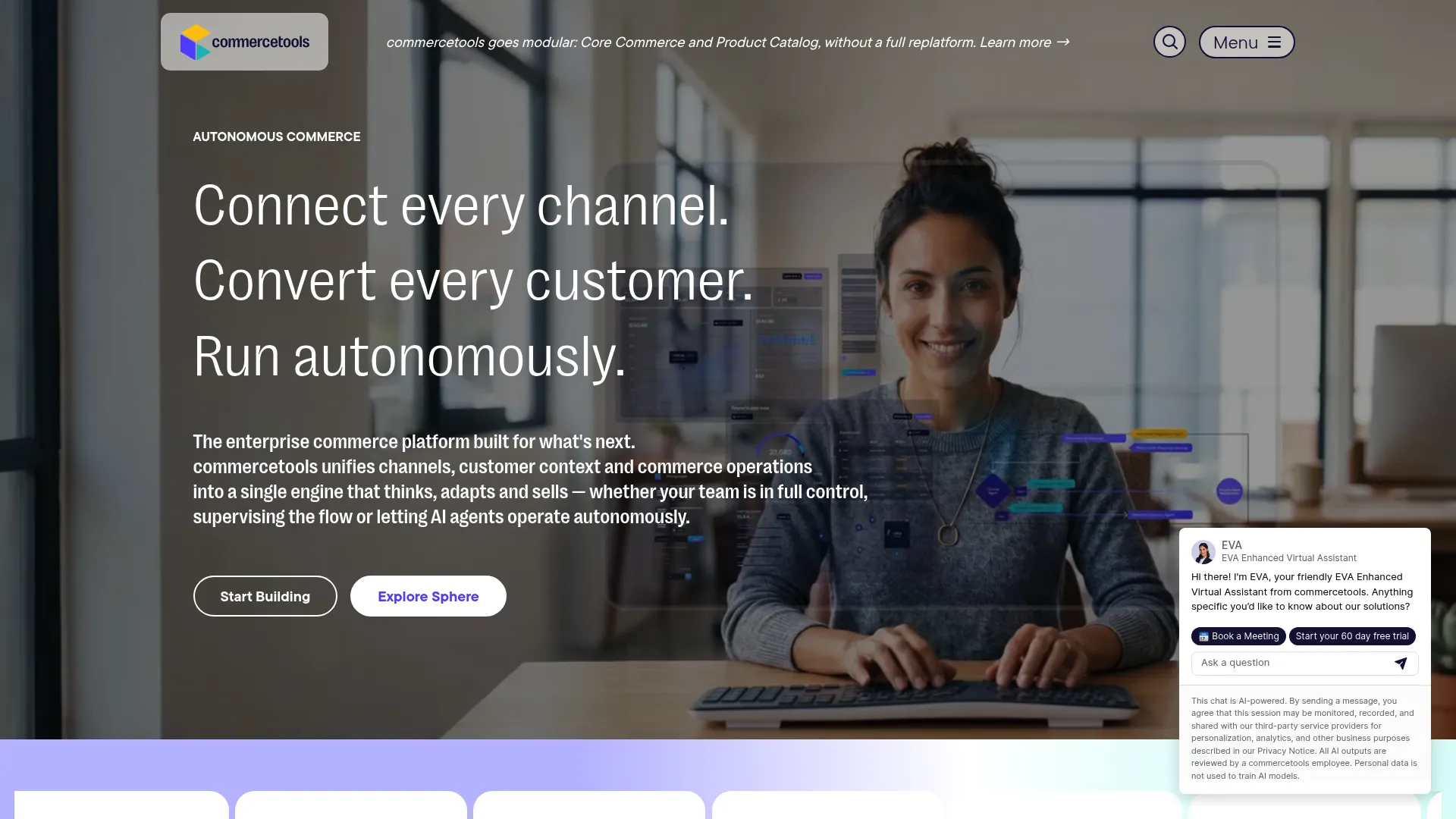 commercetools homepage screenshot