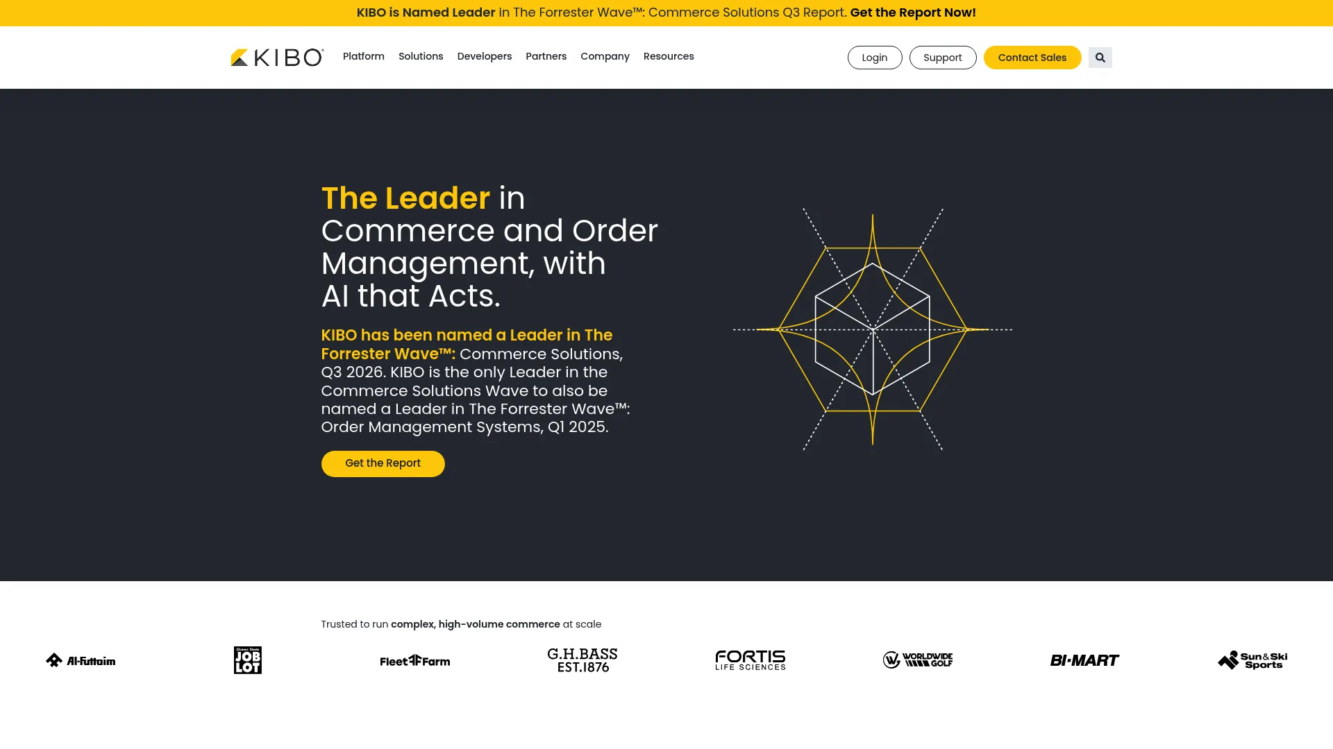 Kibo Commerce homepage screenshot