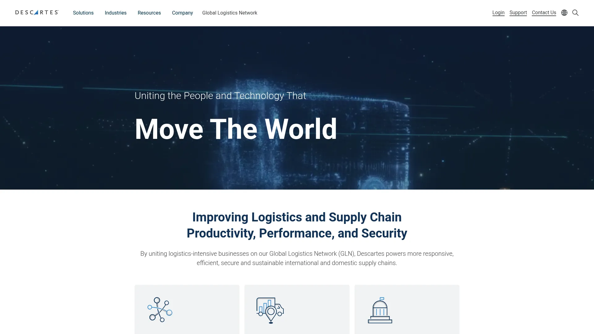 Descartes logistics and transportation software homepage