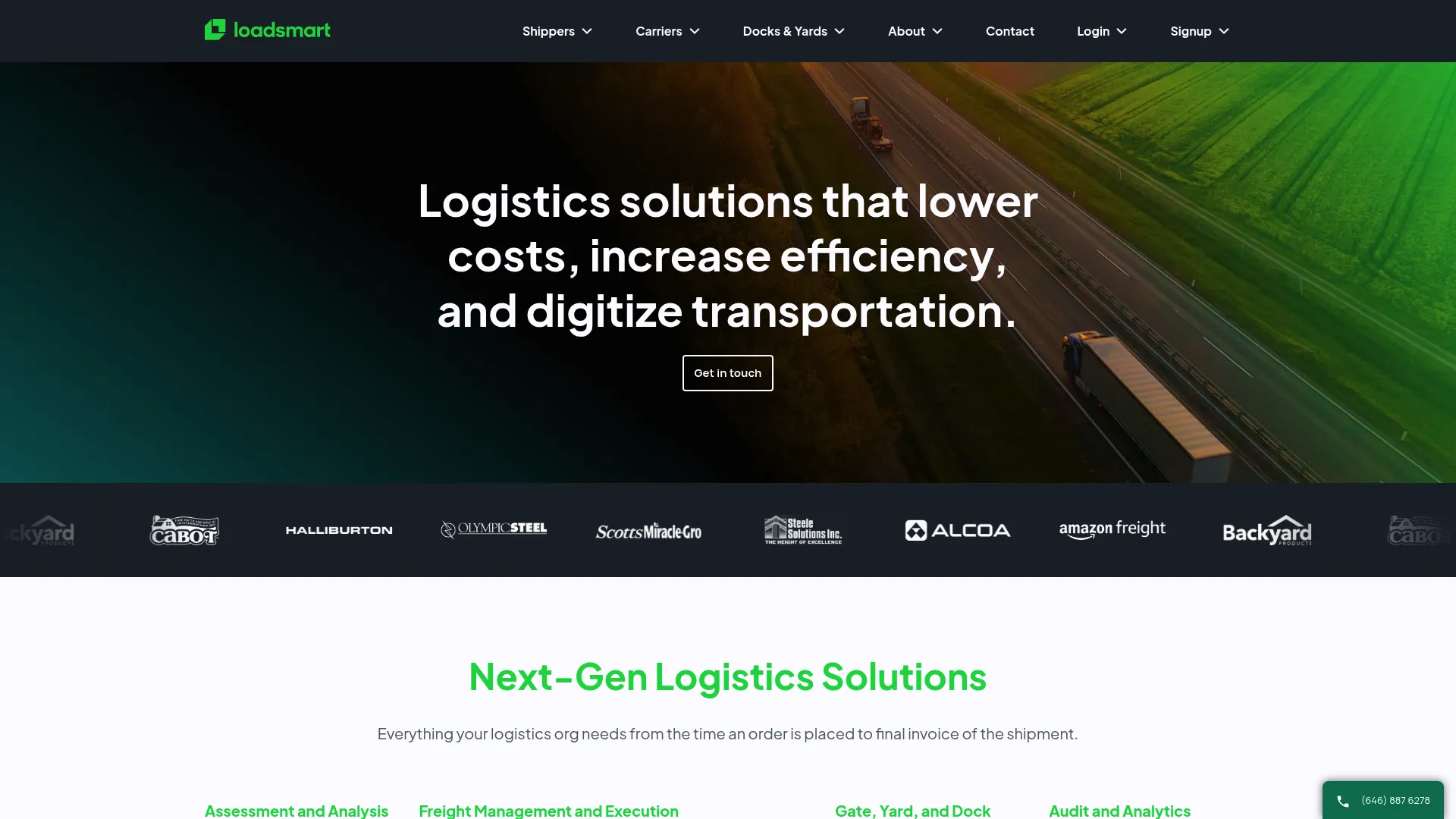 Loadsmart shipper freight matching and procurement platform homepage