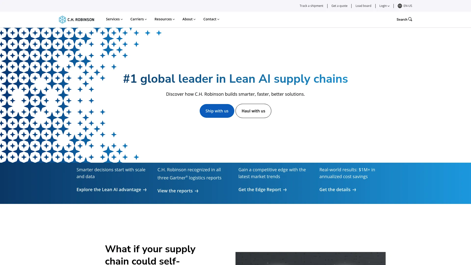 C.H. Robinson Navisphere global multimodal transportation management platform homepage
