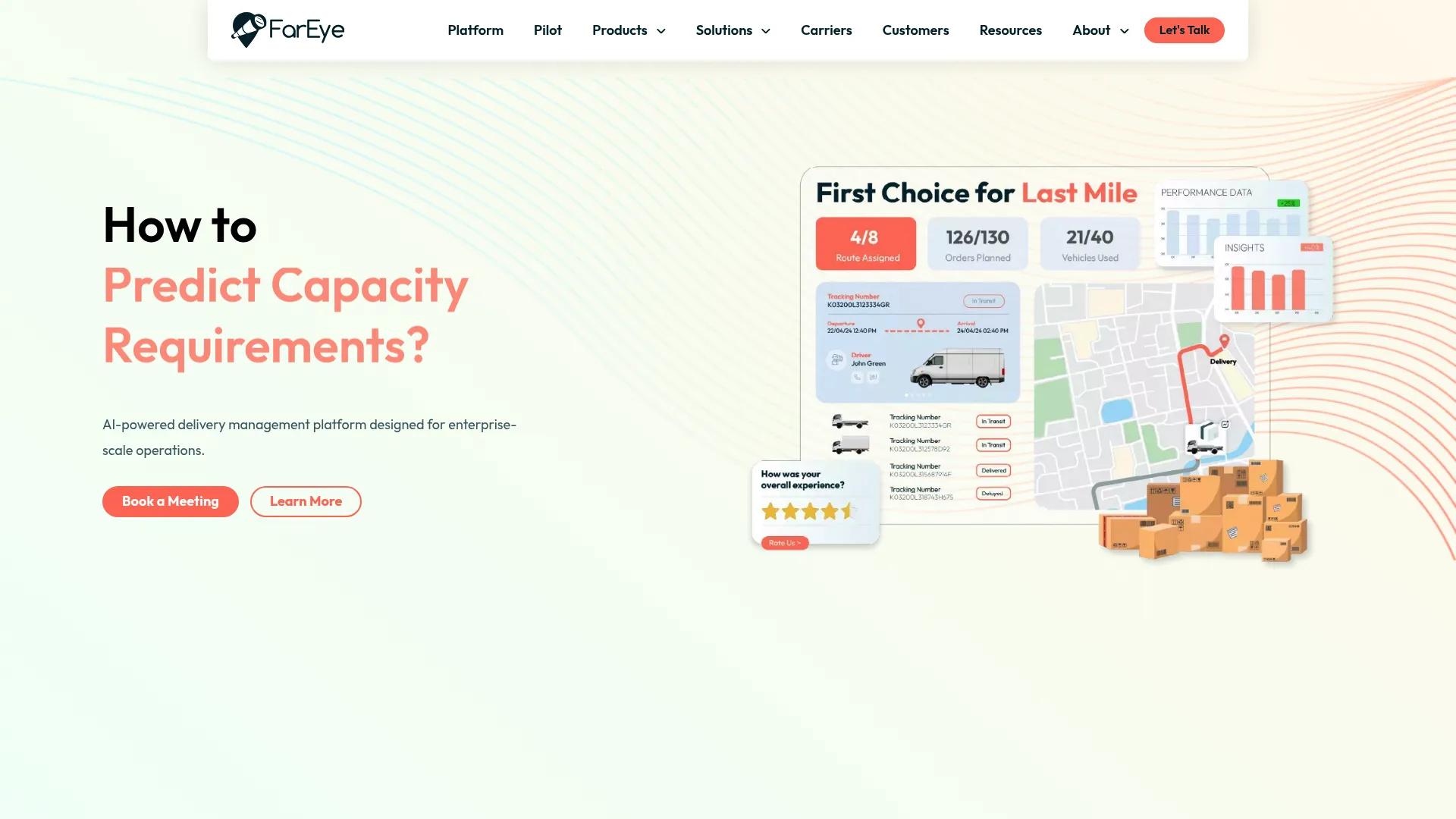 FarEye last-mile delivery management and transportation visibility platform homepage