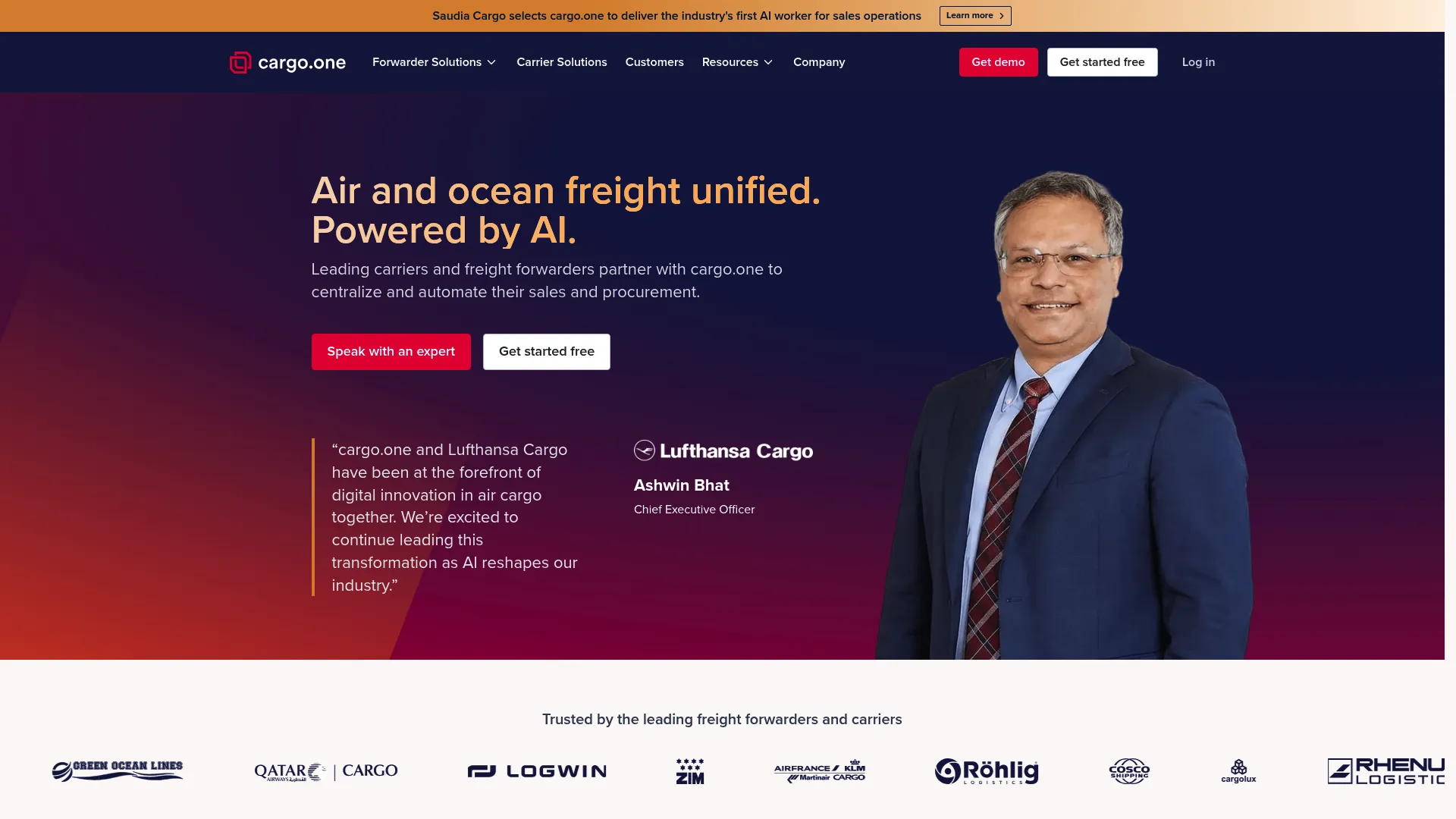 cargo.one air and ocean freight booking platform