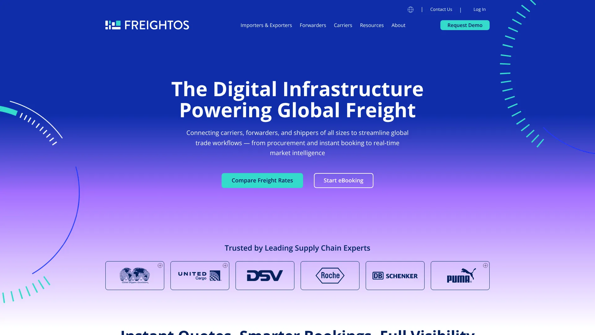 Freightos digital freight marketplace homepage