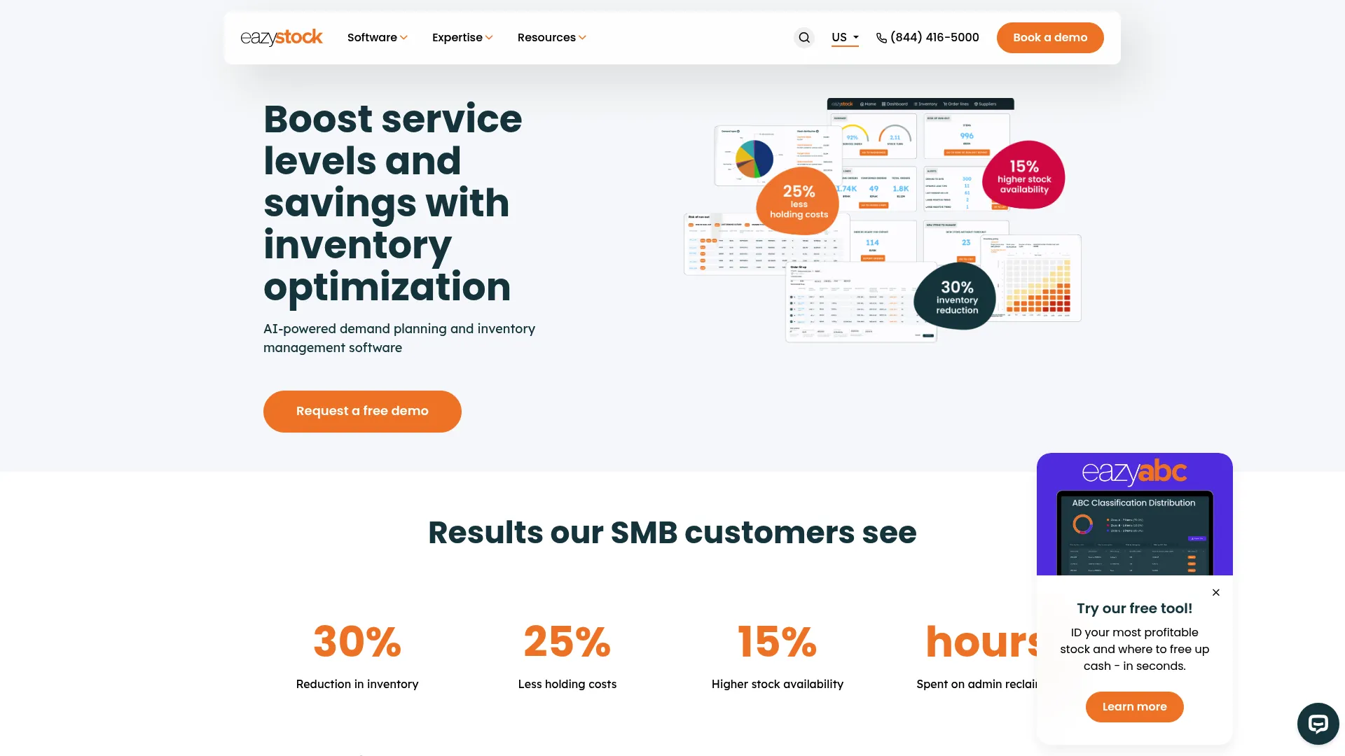 EazyStock inventory optimization software homepage