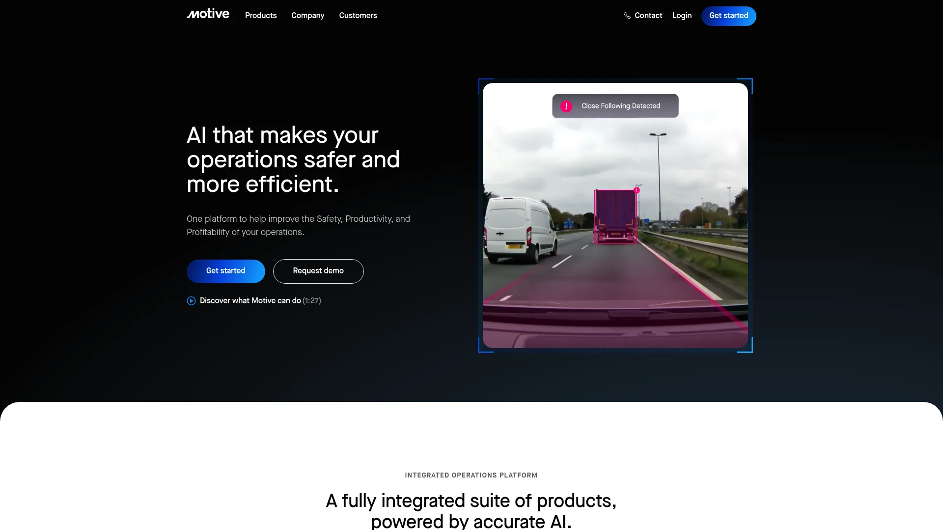 Motive fleet operations and AI dash cam platform