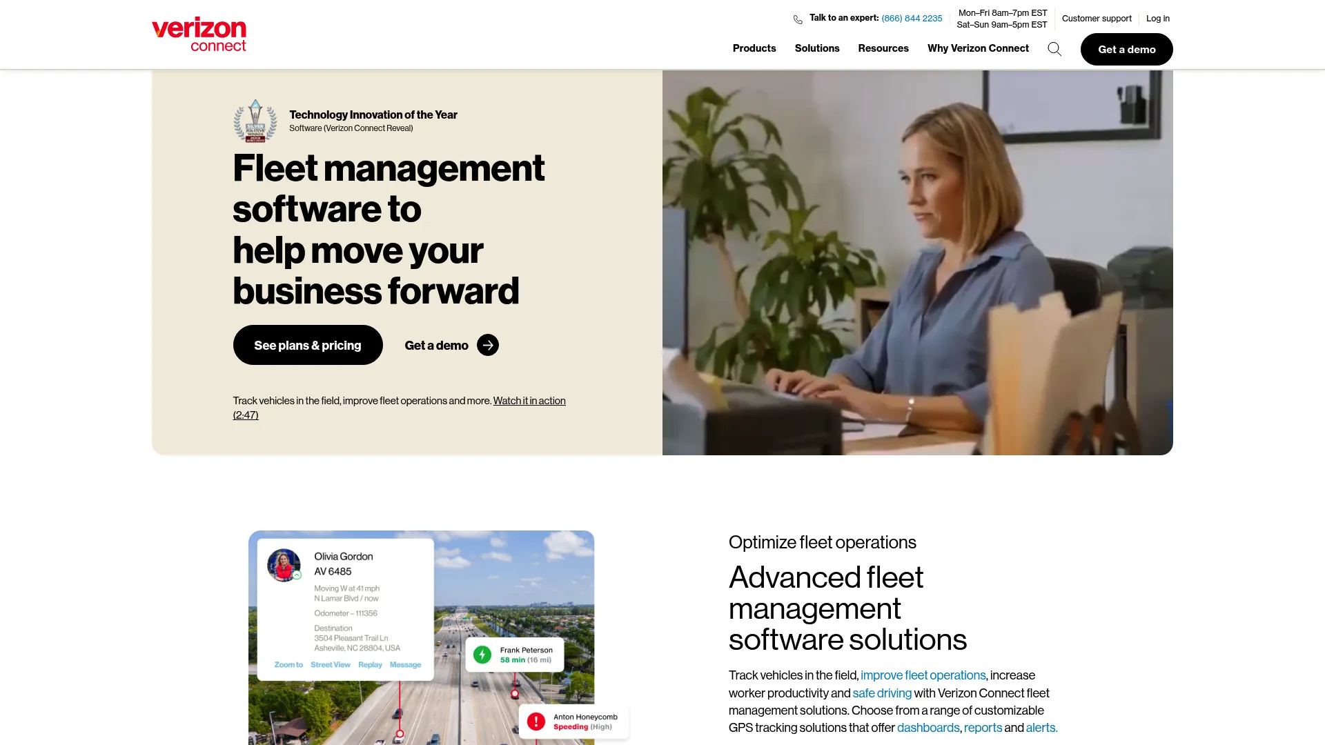 Verizon Connect fleet management and tracking interface