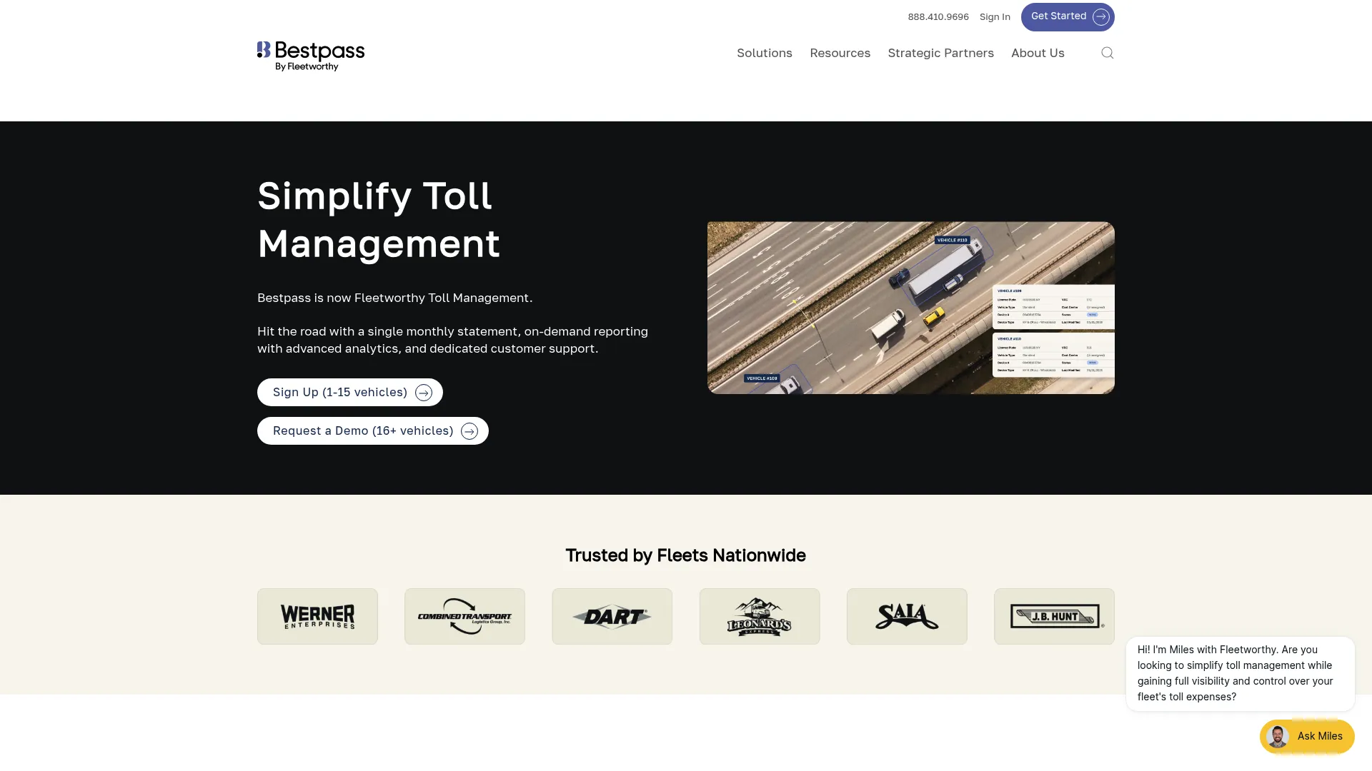 Bestpass consolidated toll management for fleets